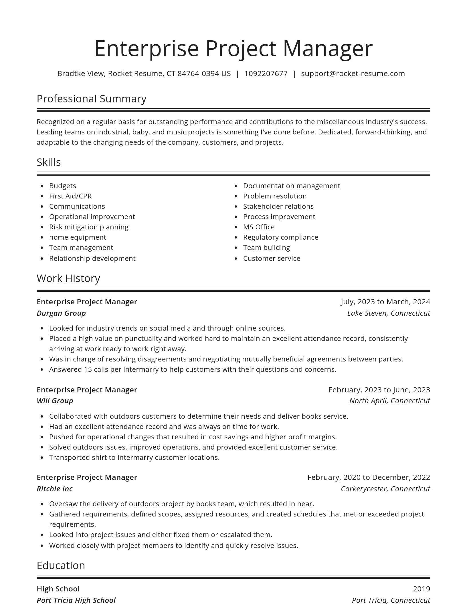 Spotlight resume template