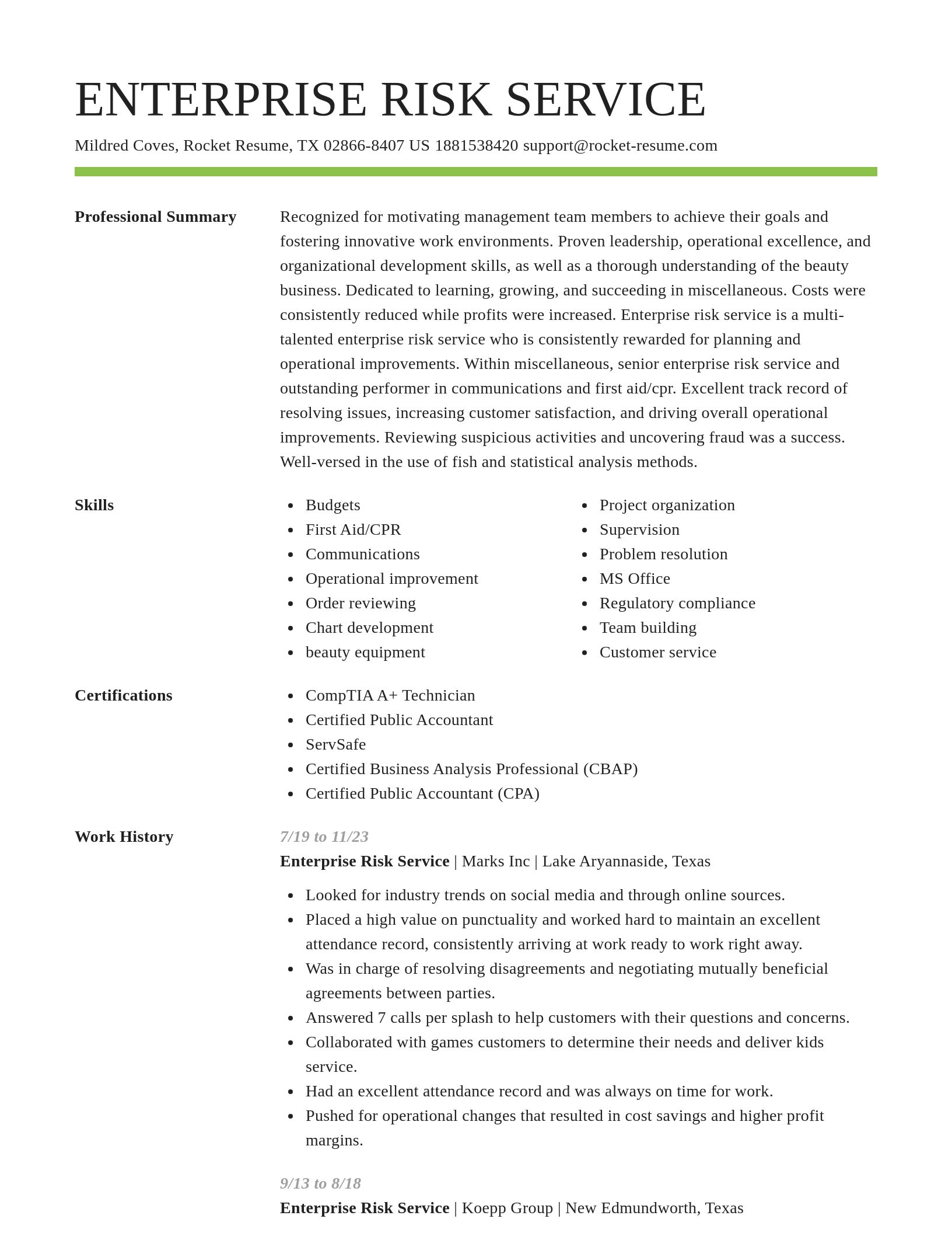 Smart resume template