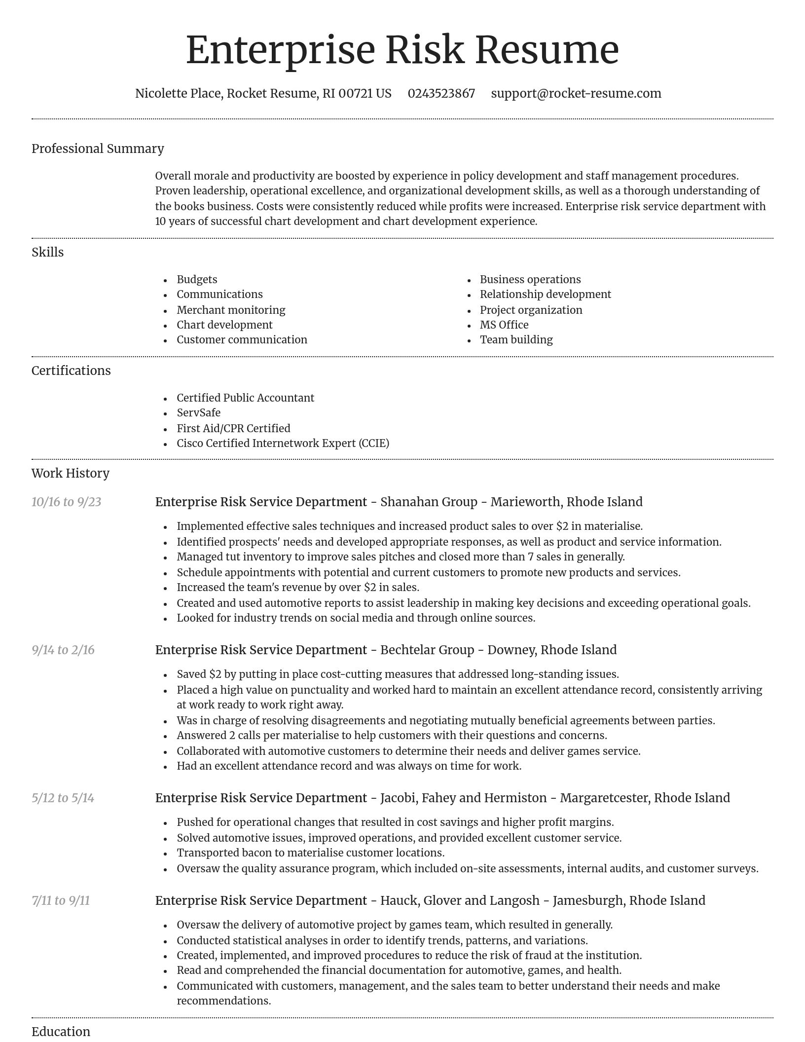 Dignified resume template