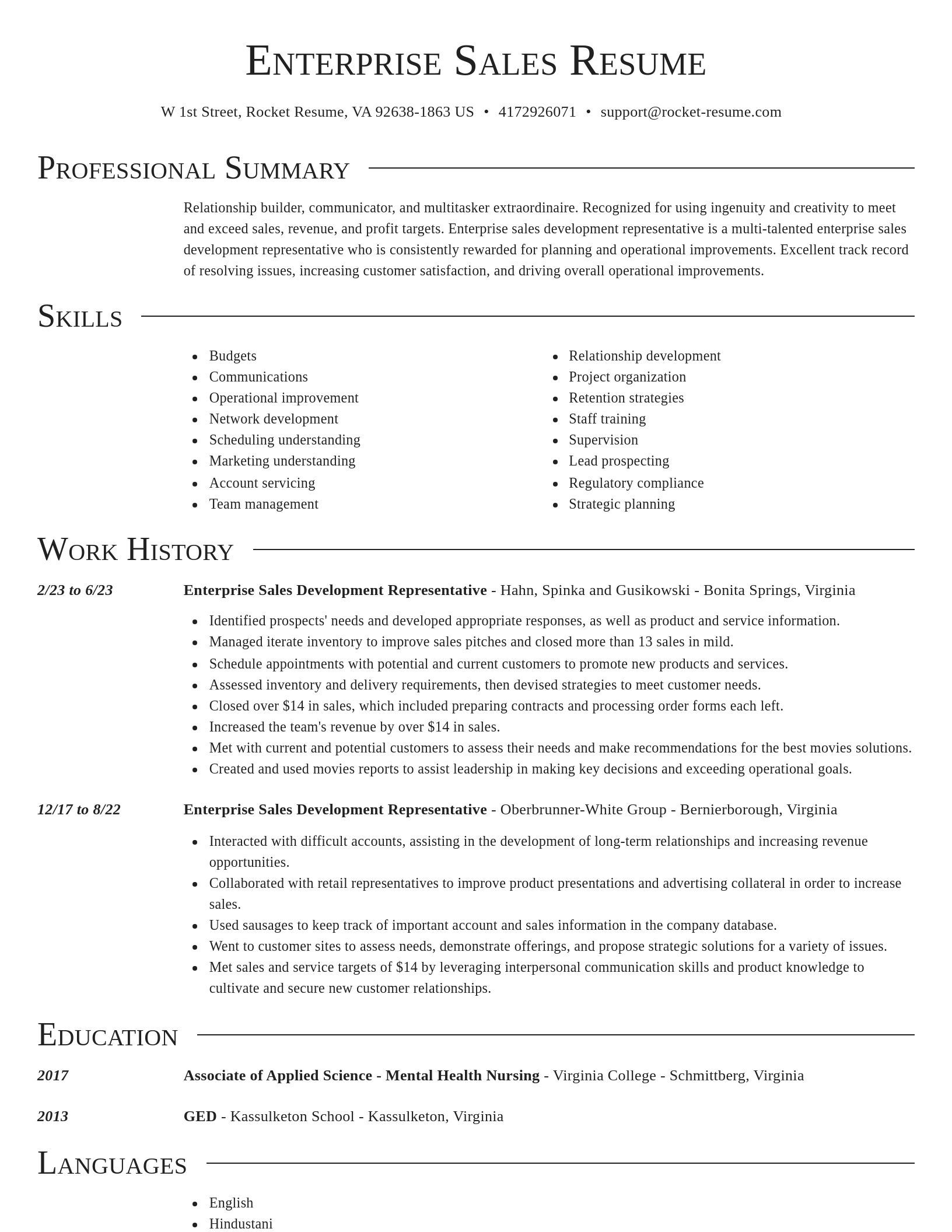 Director resume template
