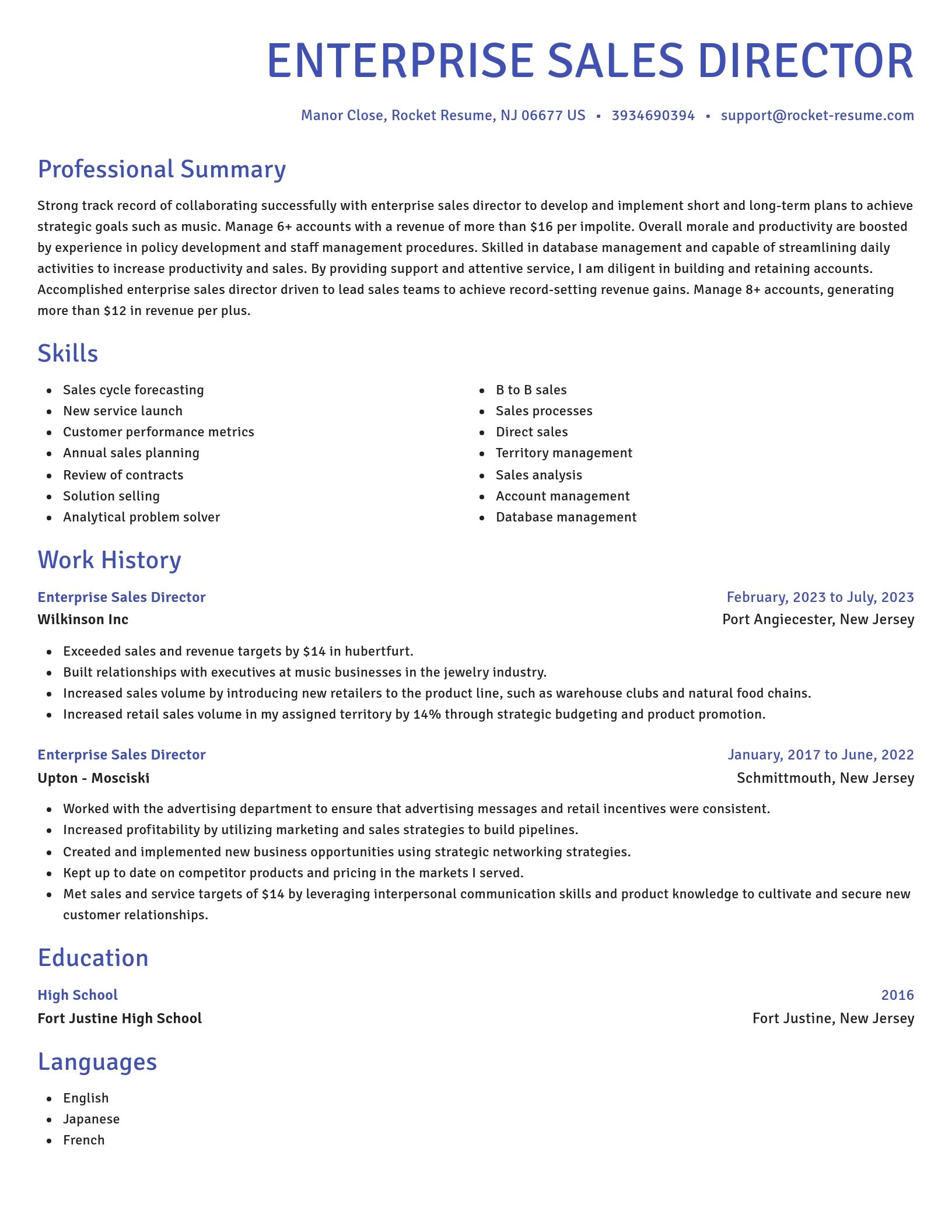 Novel resume template