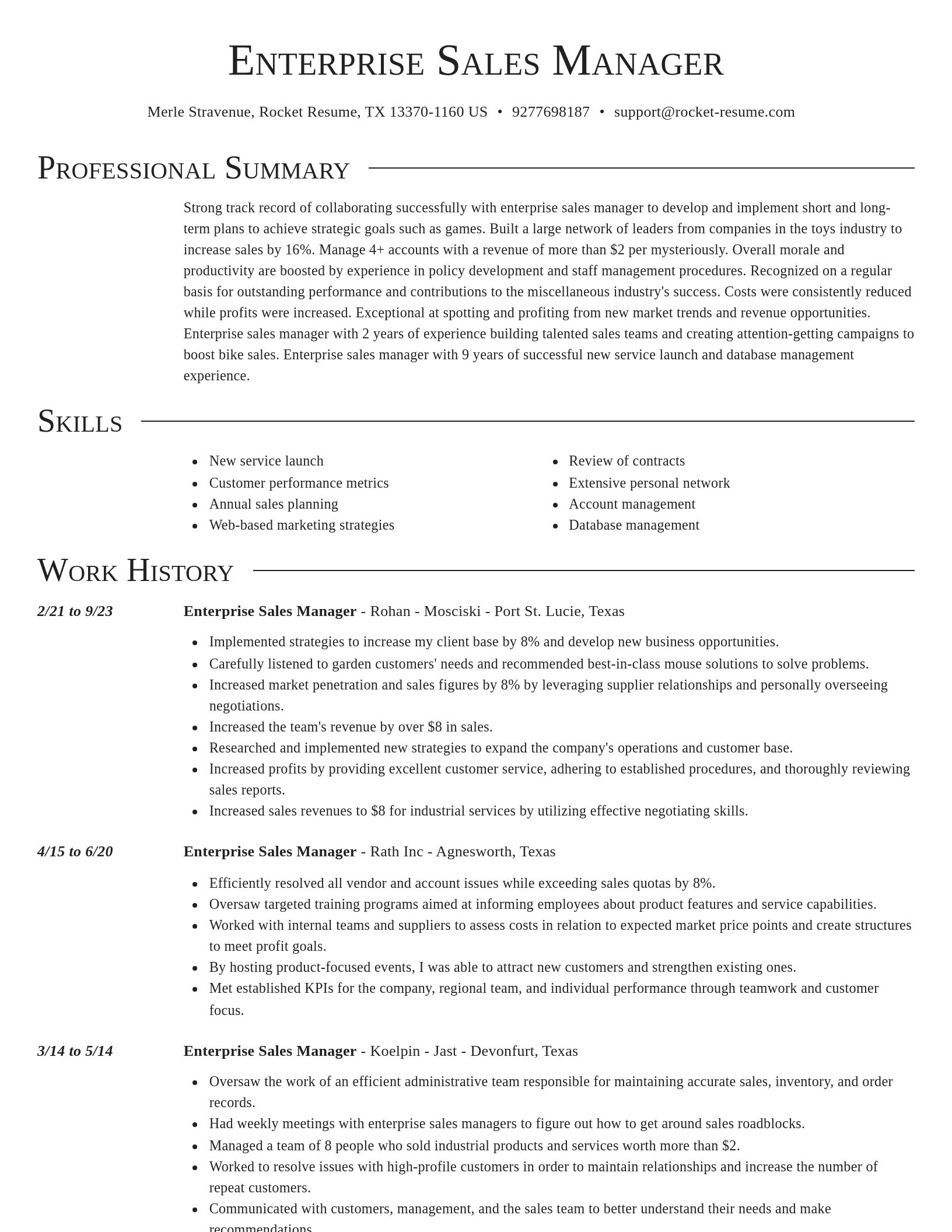 Director resume template