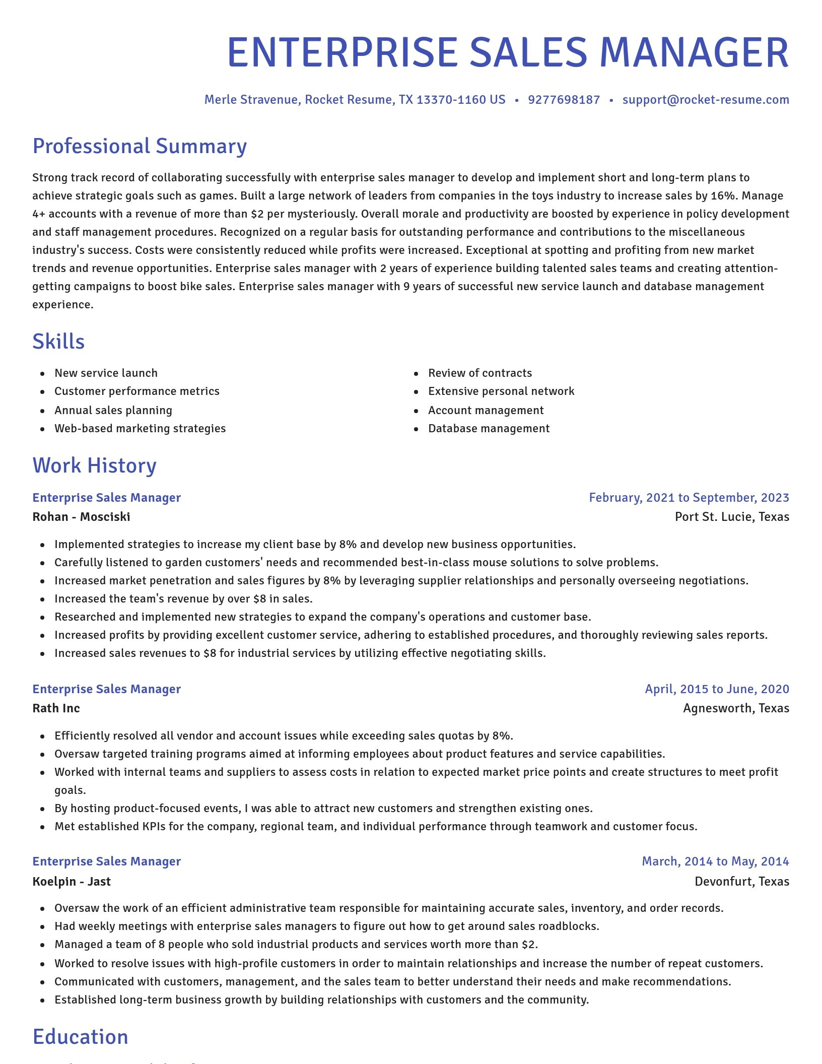 Novel resume template