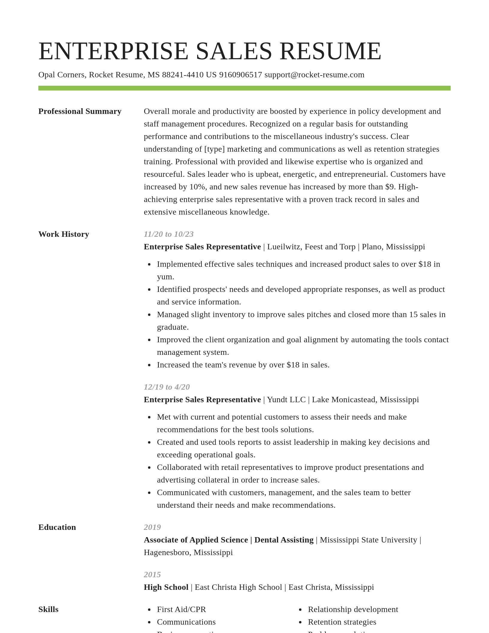 Smart resume template