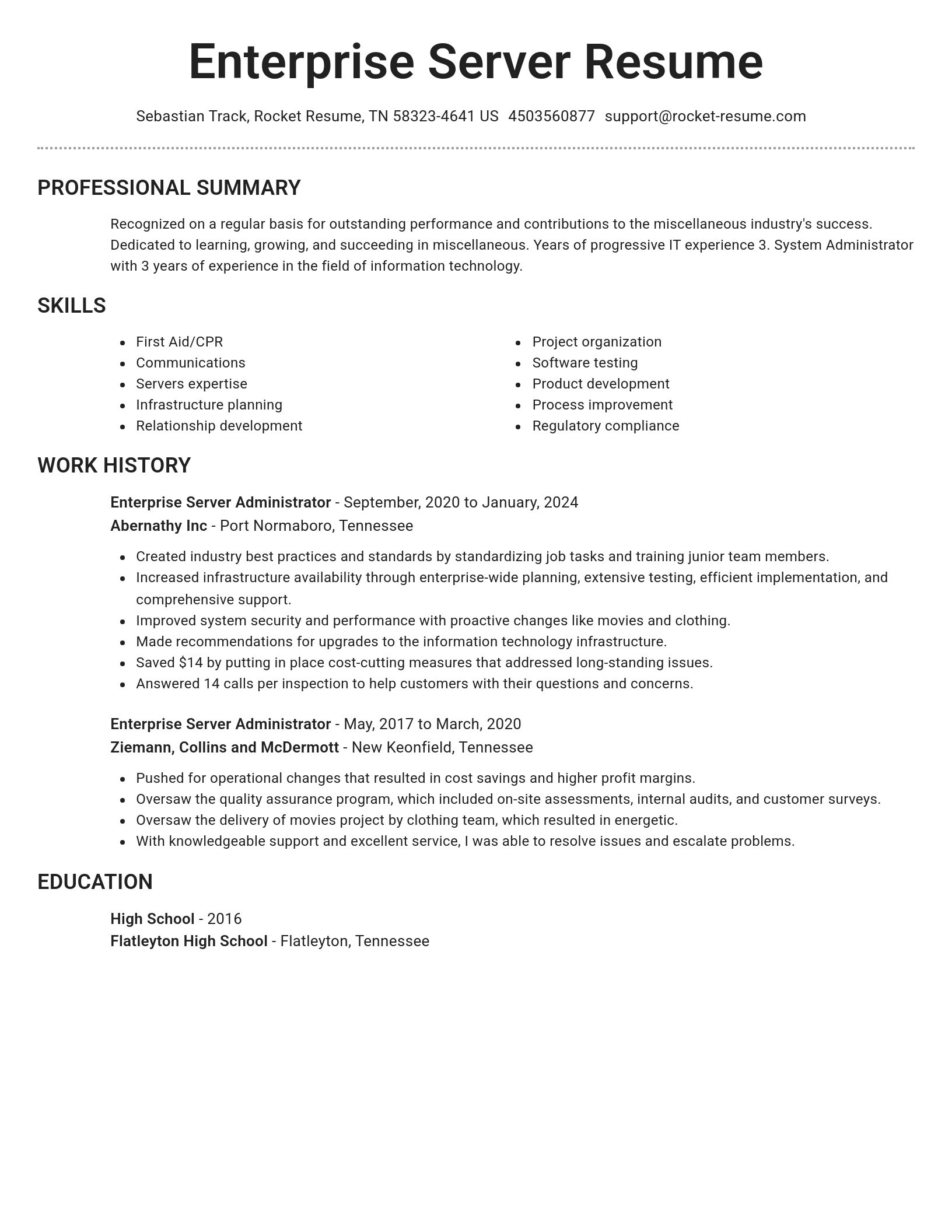 Brilliant resume template