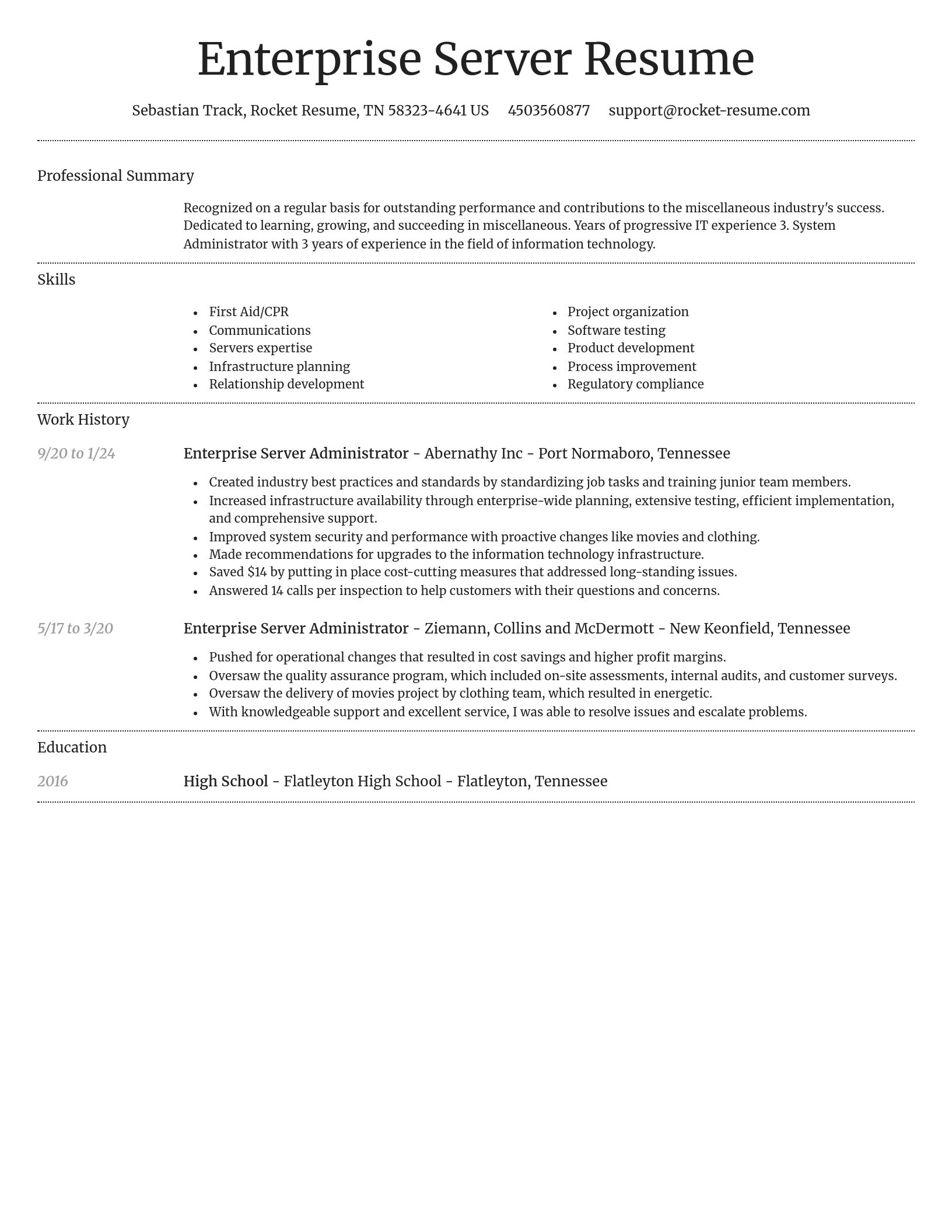Dignified resume template