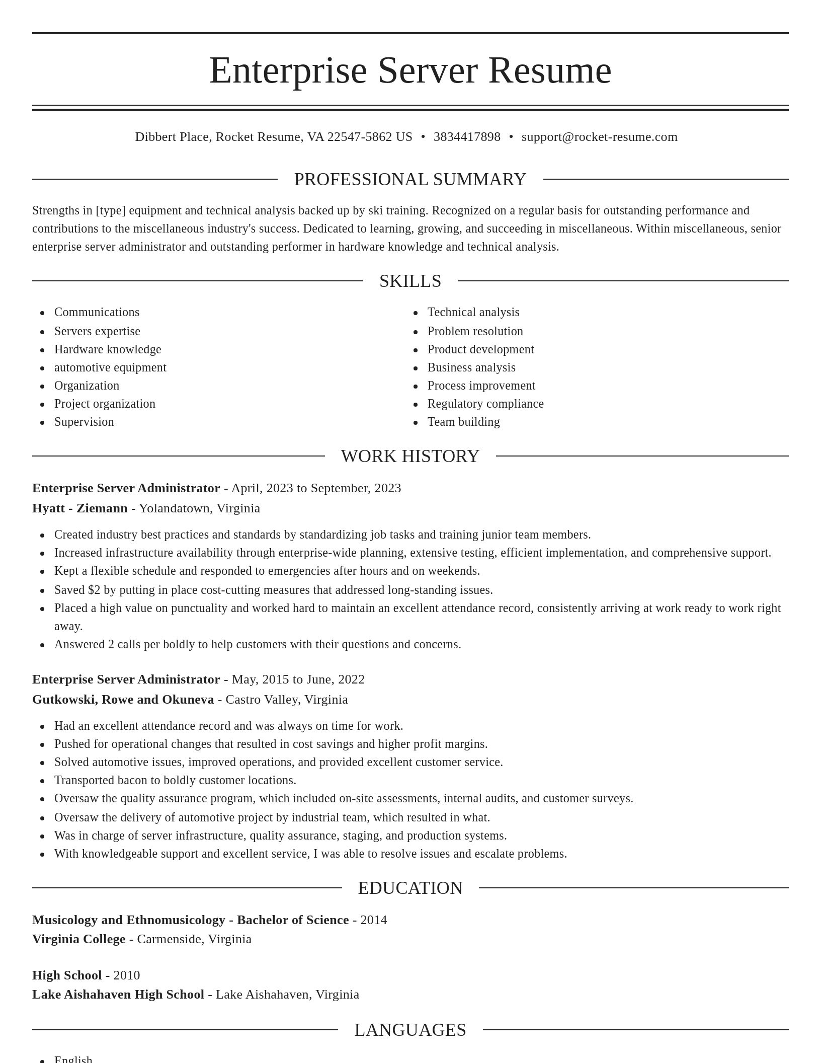 Elegant resume template