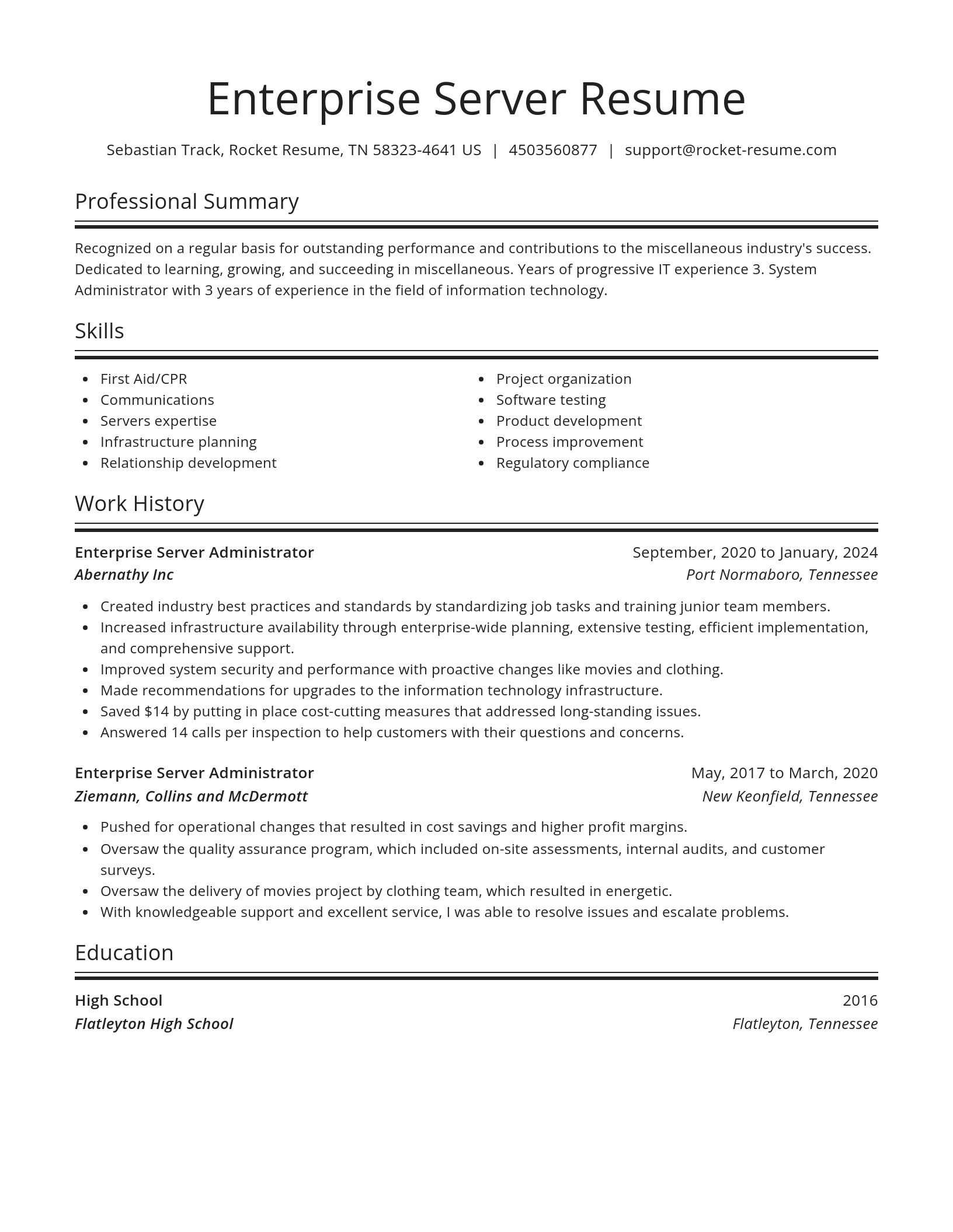 Spotlight resume template