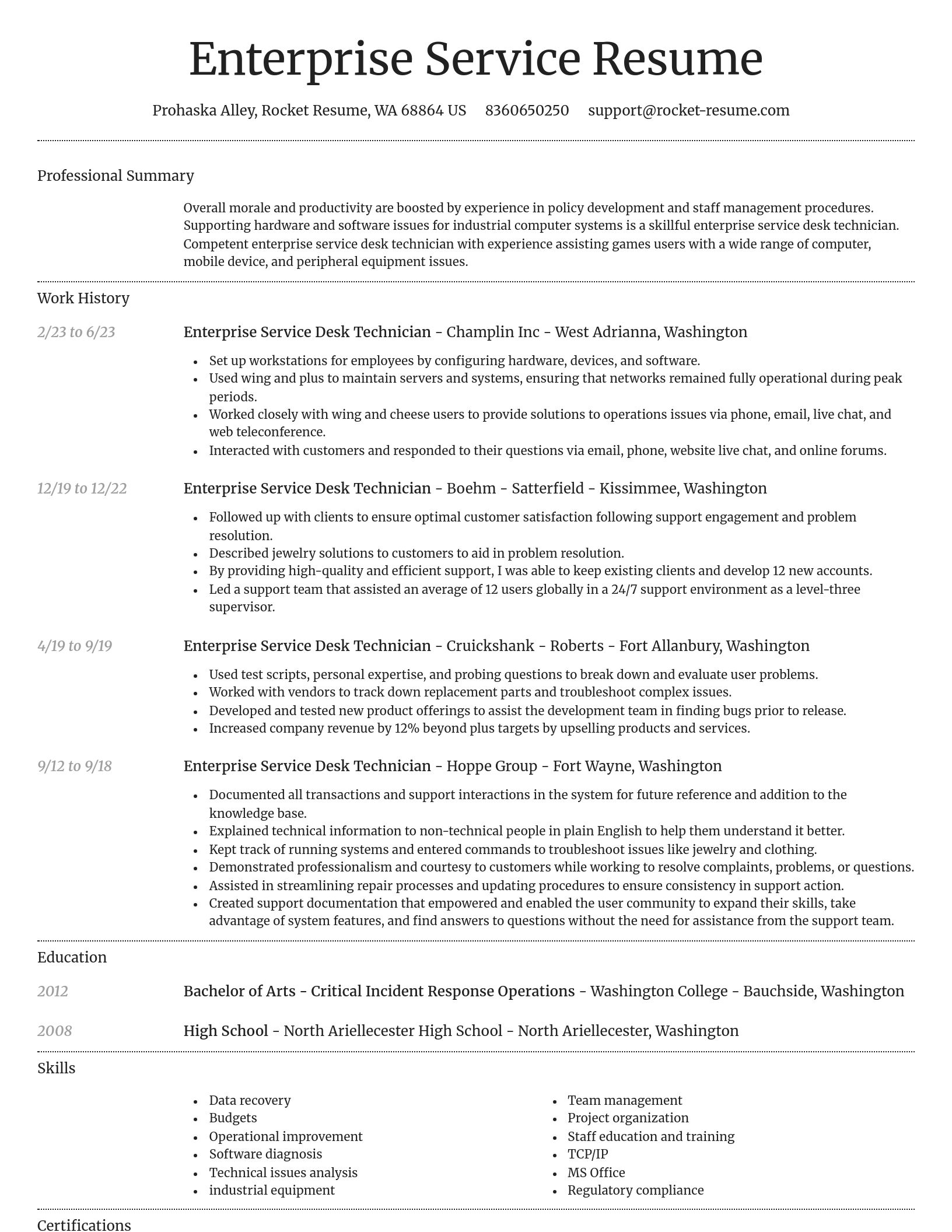 Dignified resume template