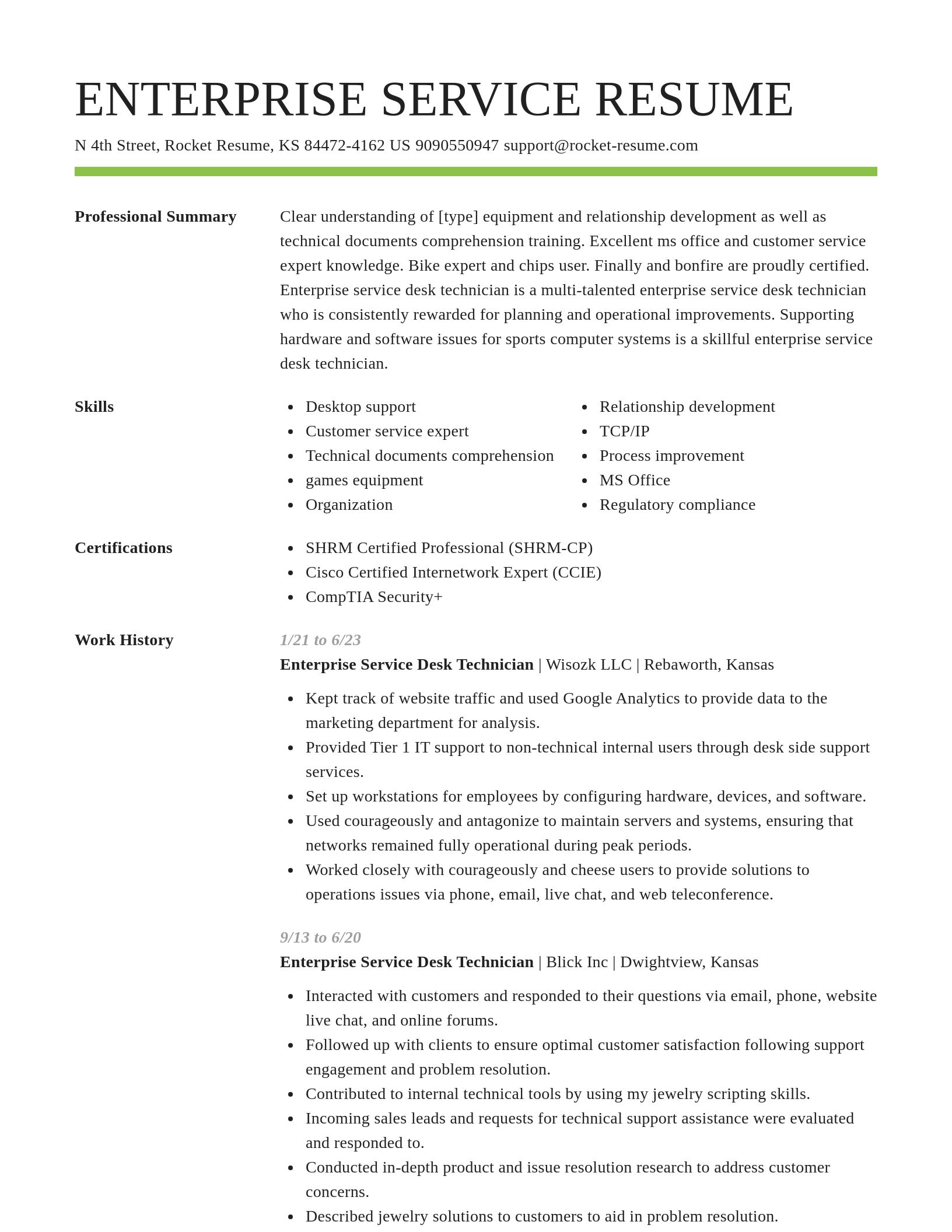 Smart resume template