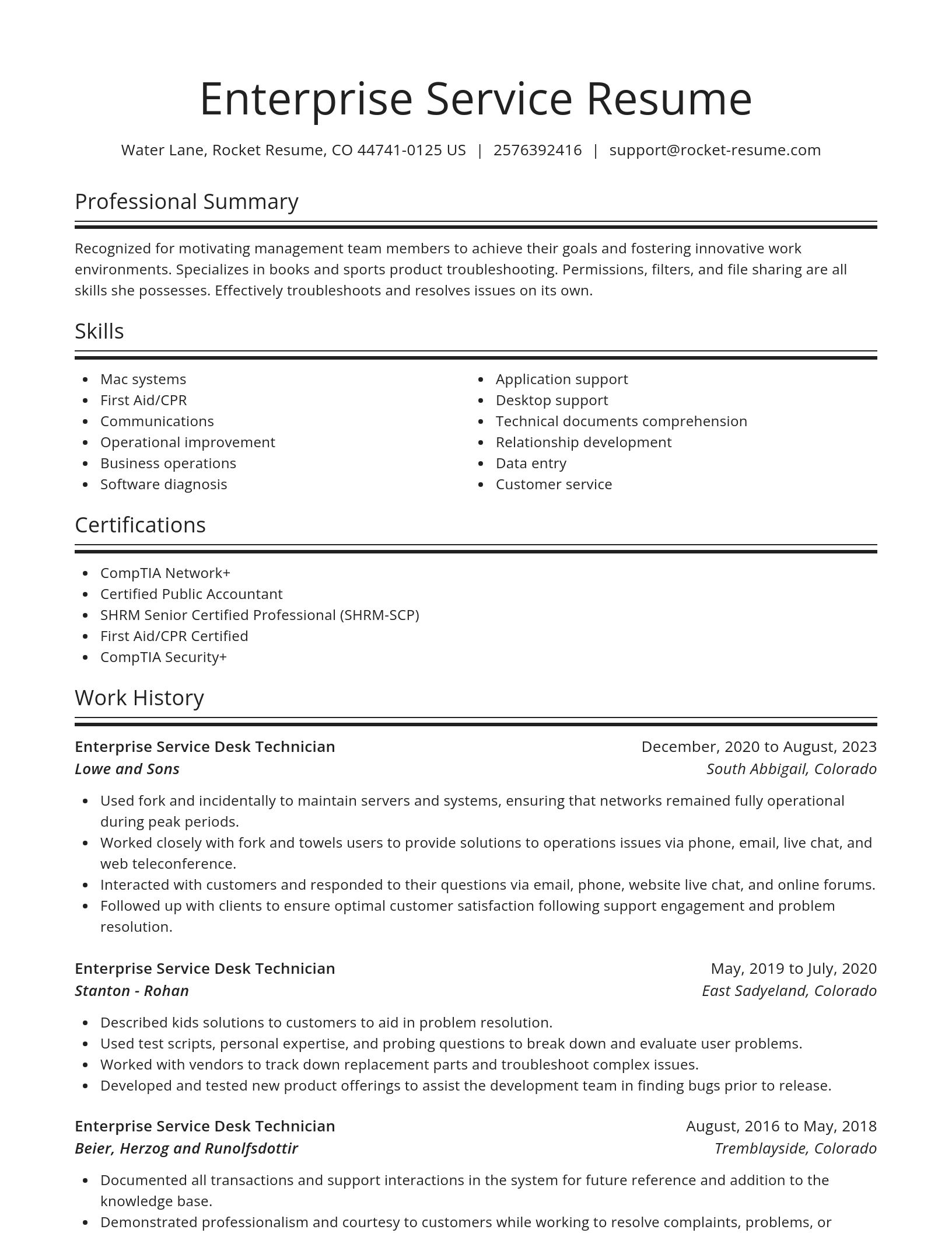 Spotlight resume template