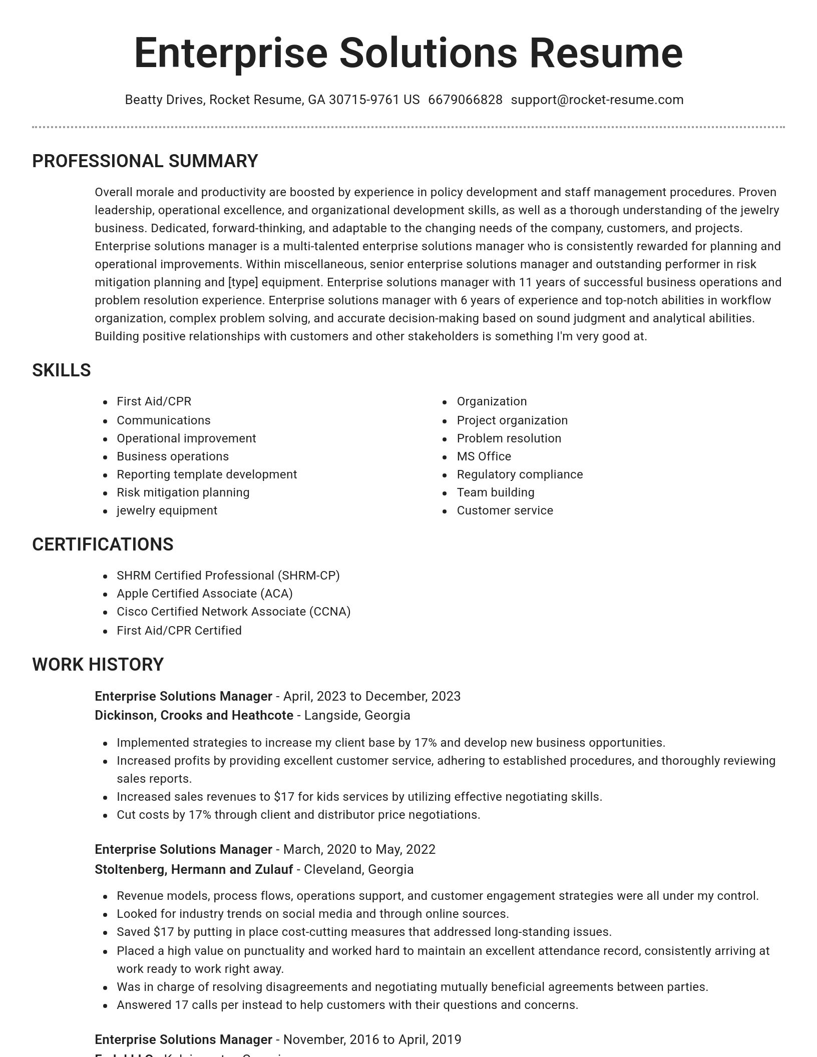 Brilliant resume template
