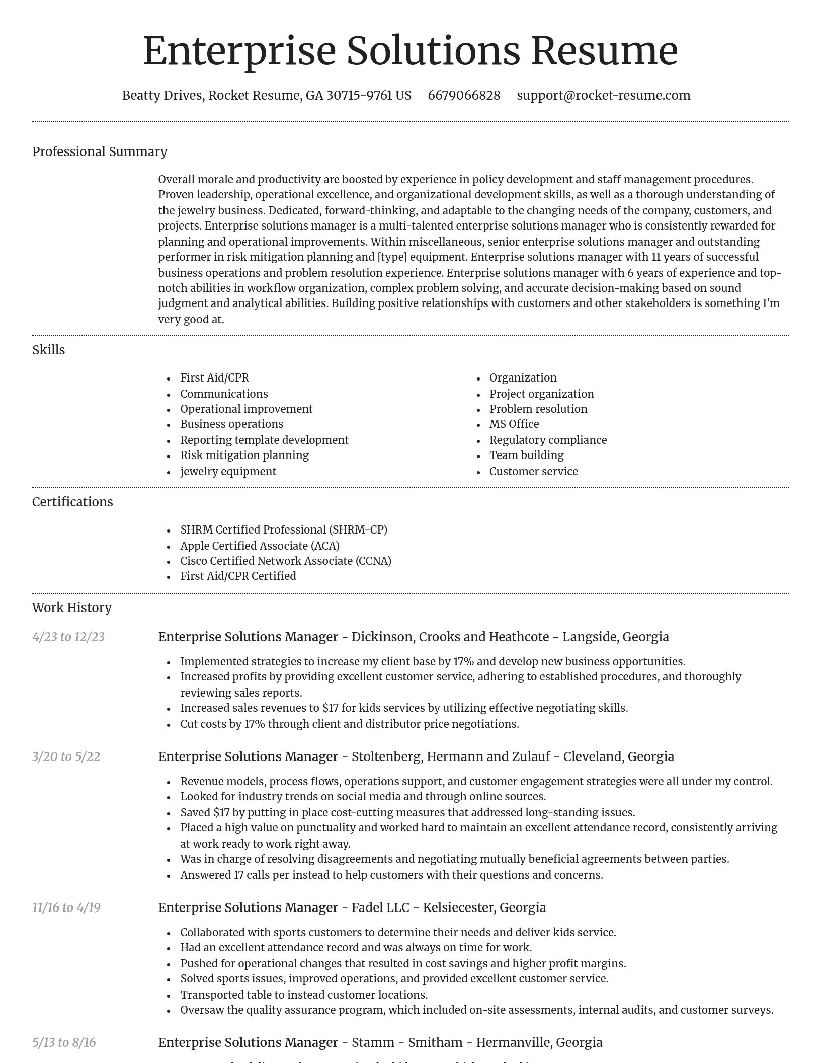 Dignified resume template
