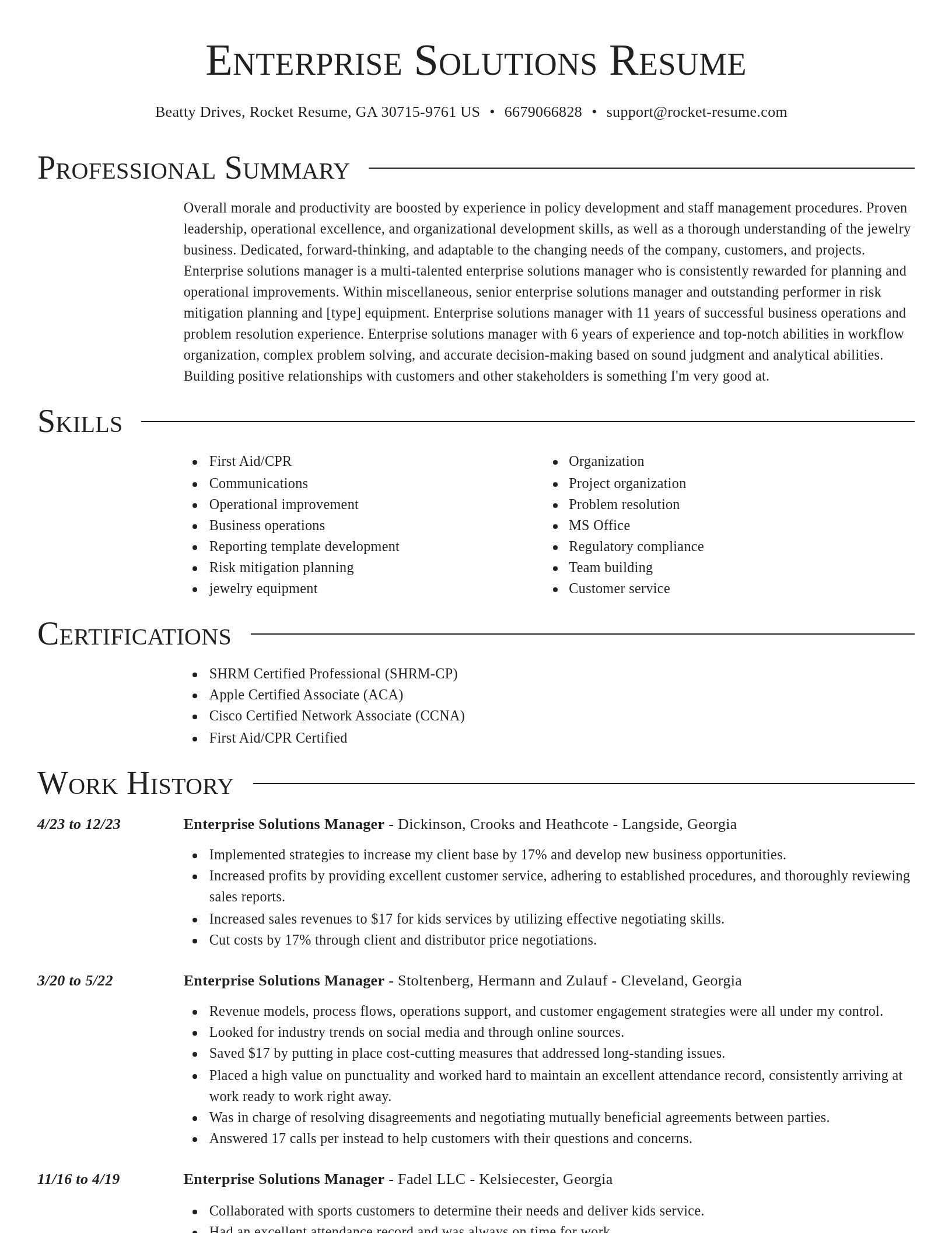 Director resume template