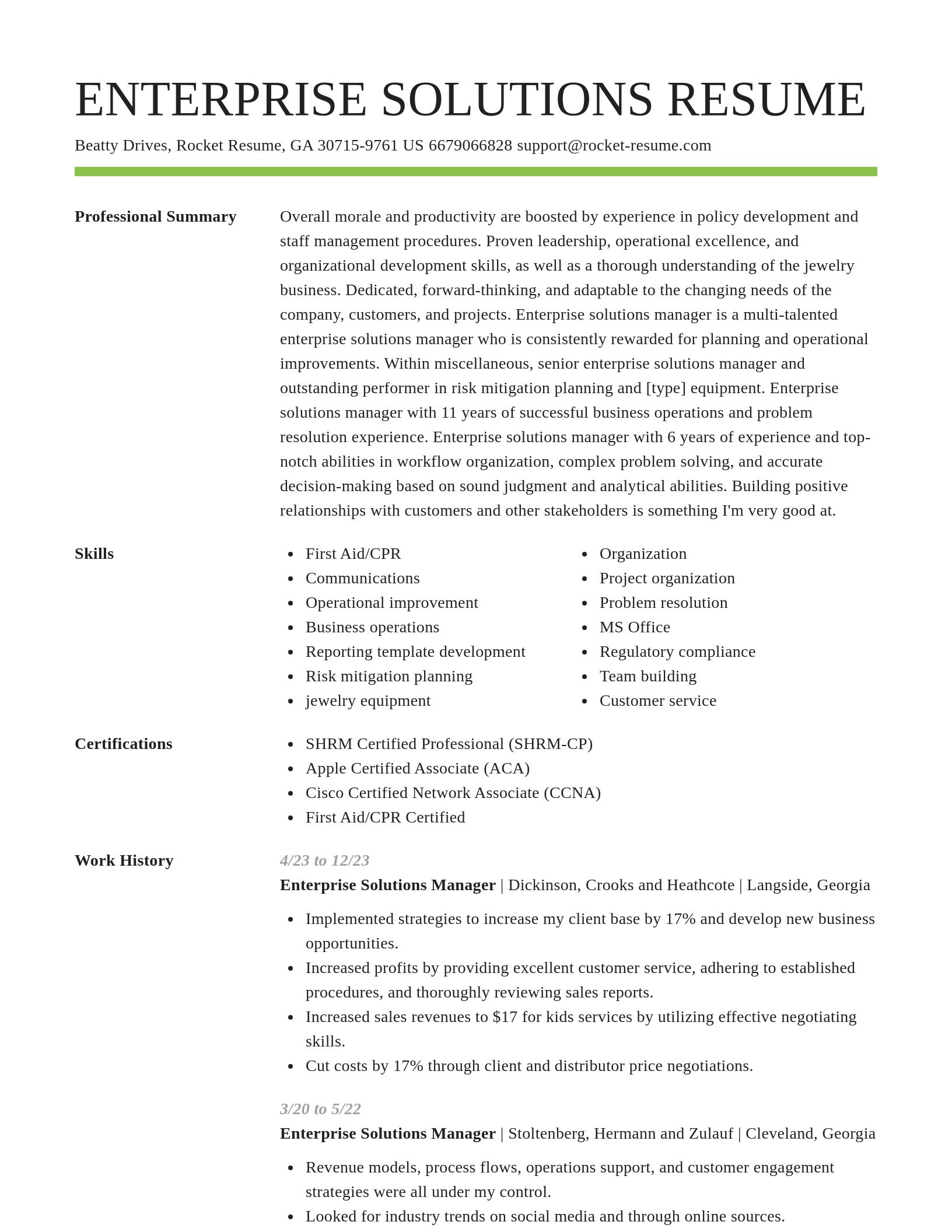 Smart resume template
