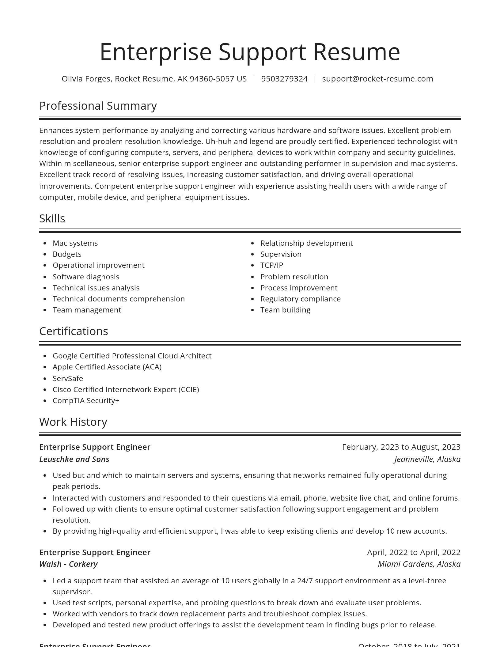 Spotlight resume template