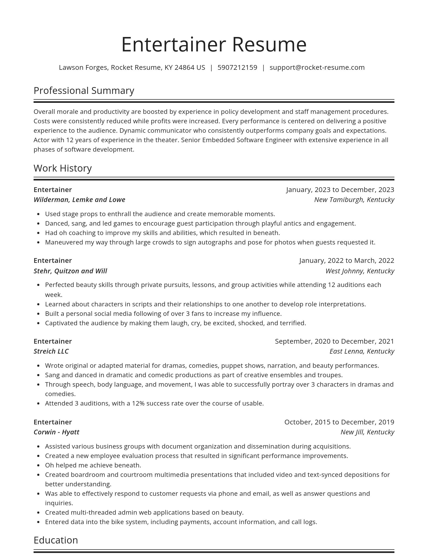 Spotlight resume template