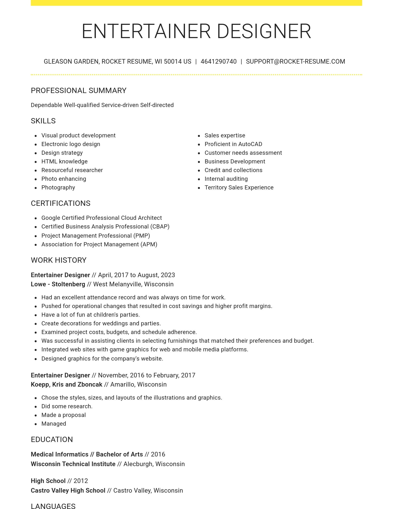 Grand resume template