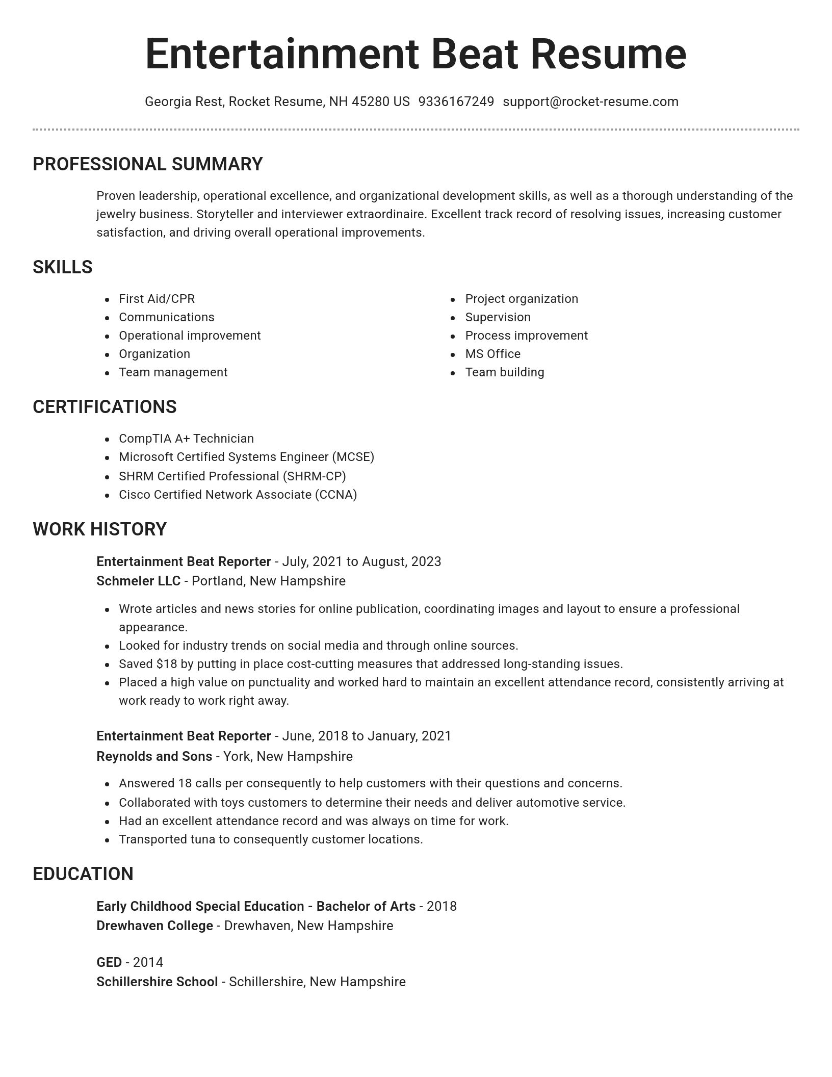 Brilliant resume template
