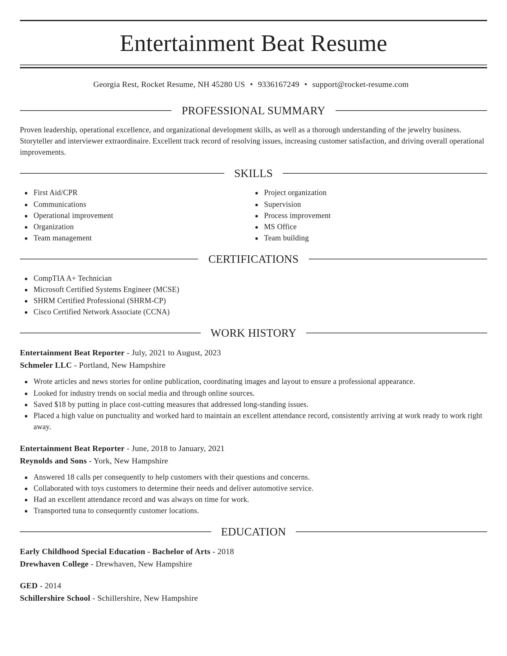 Elegant resume template