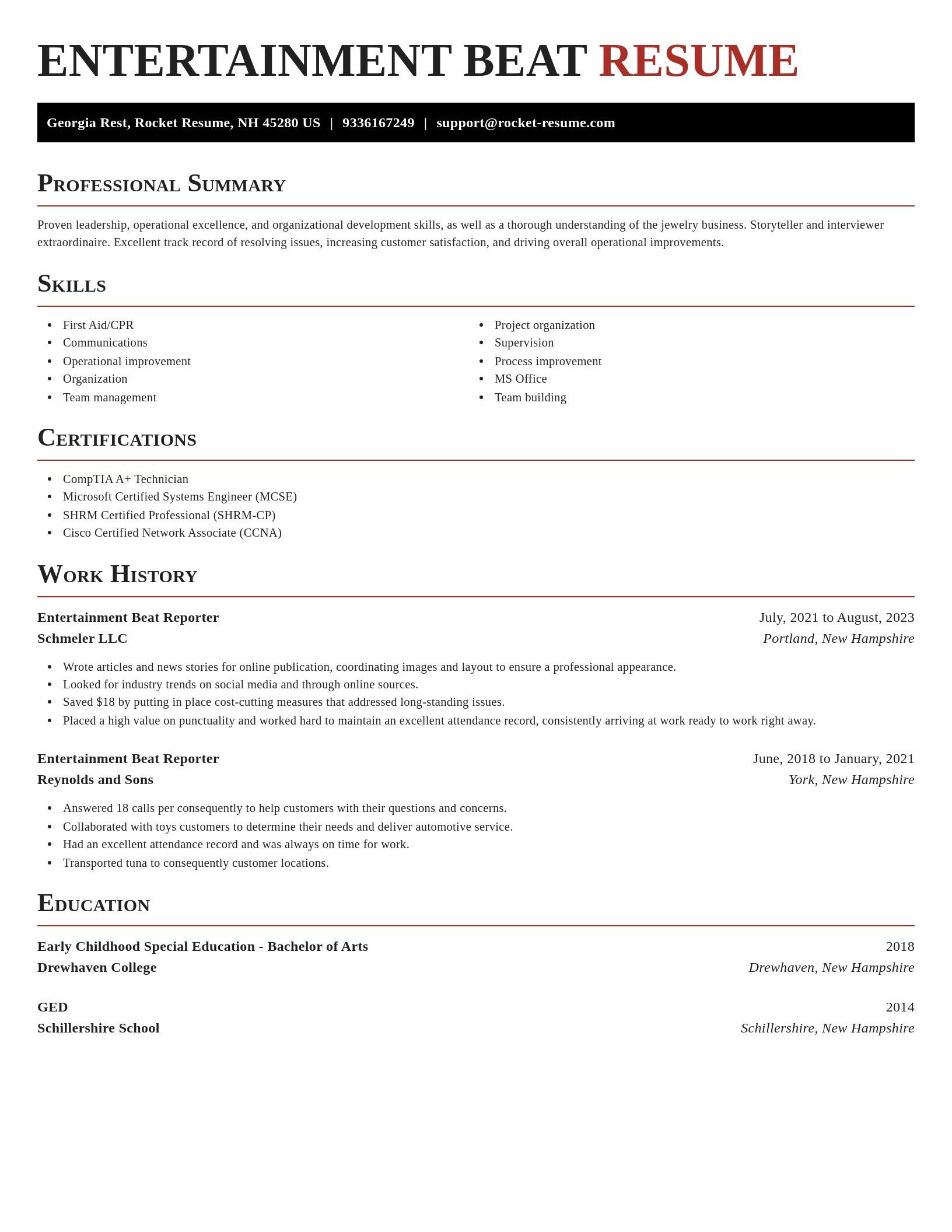 Exquisite resume template