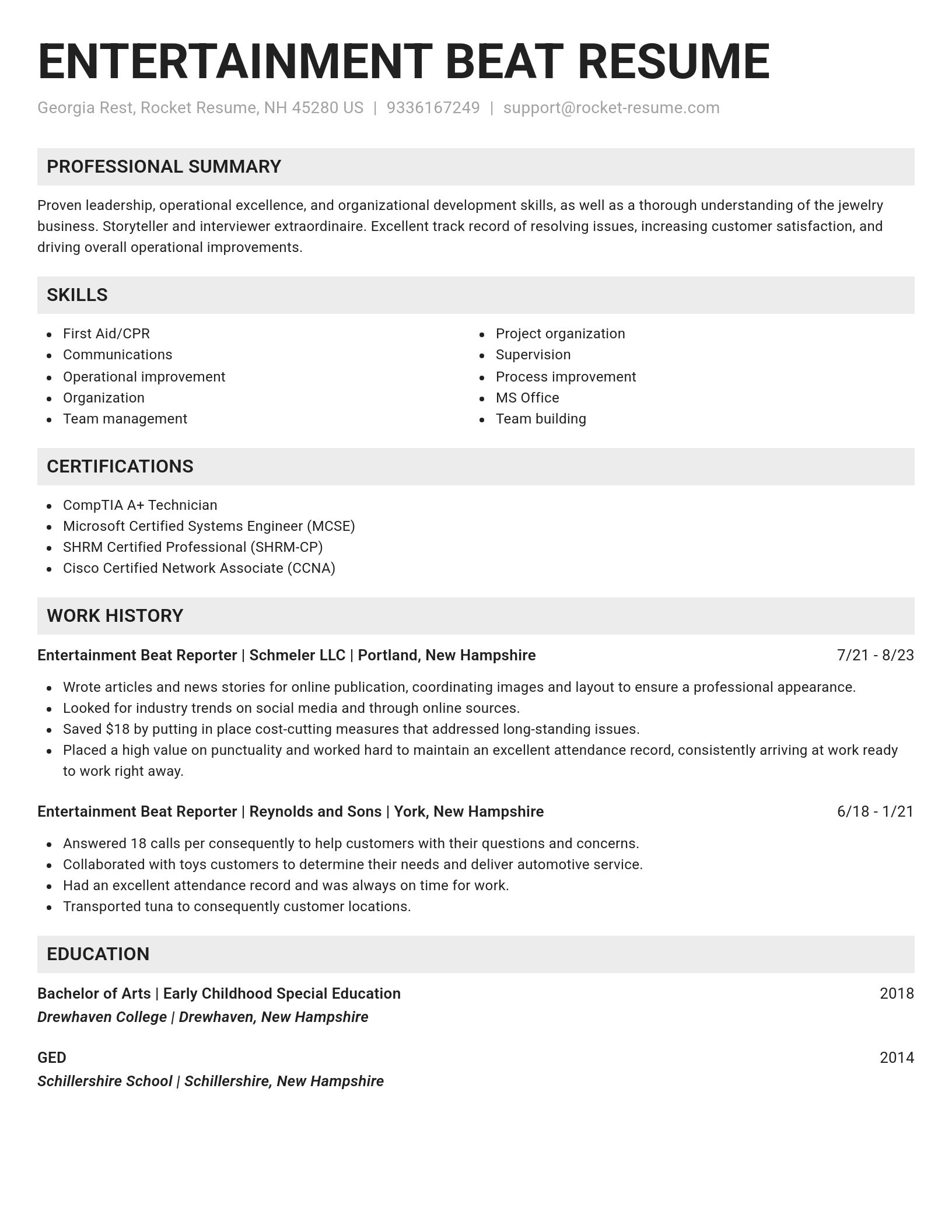 Genius resume template