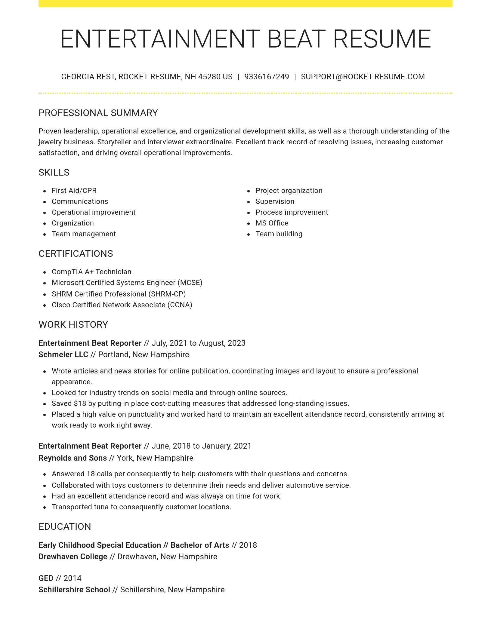 Grand resume template