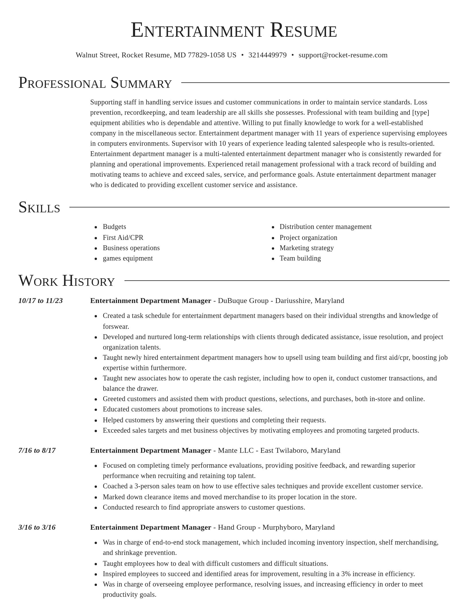 Director resume template