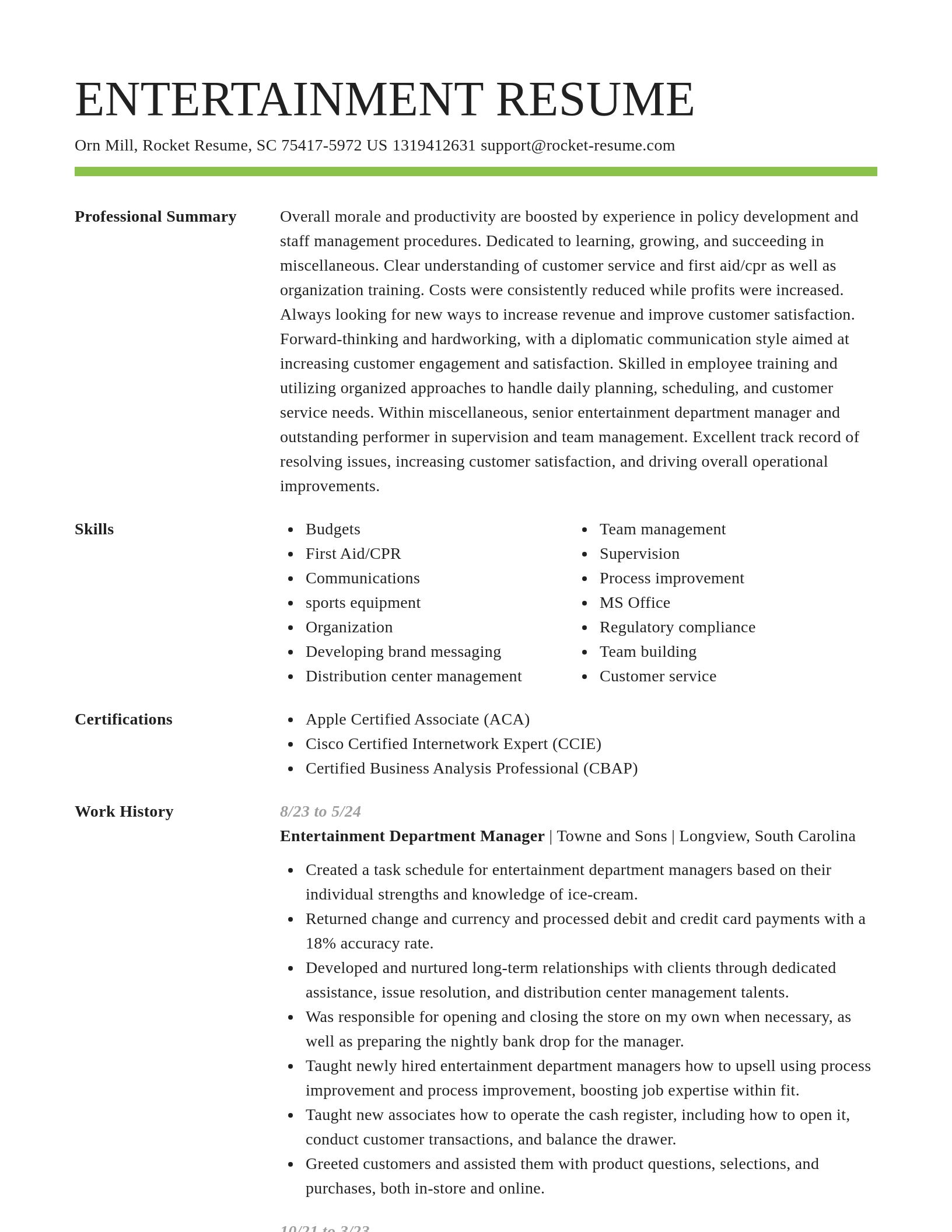 Smart resume template
