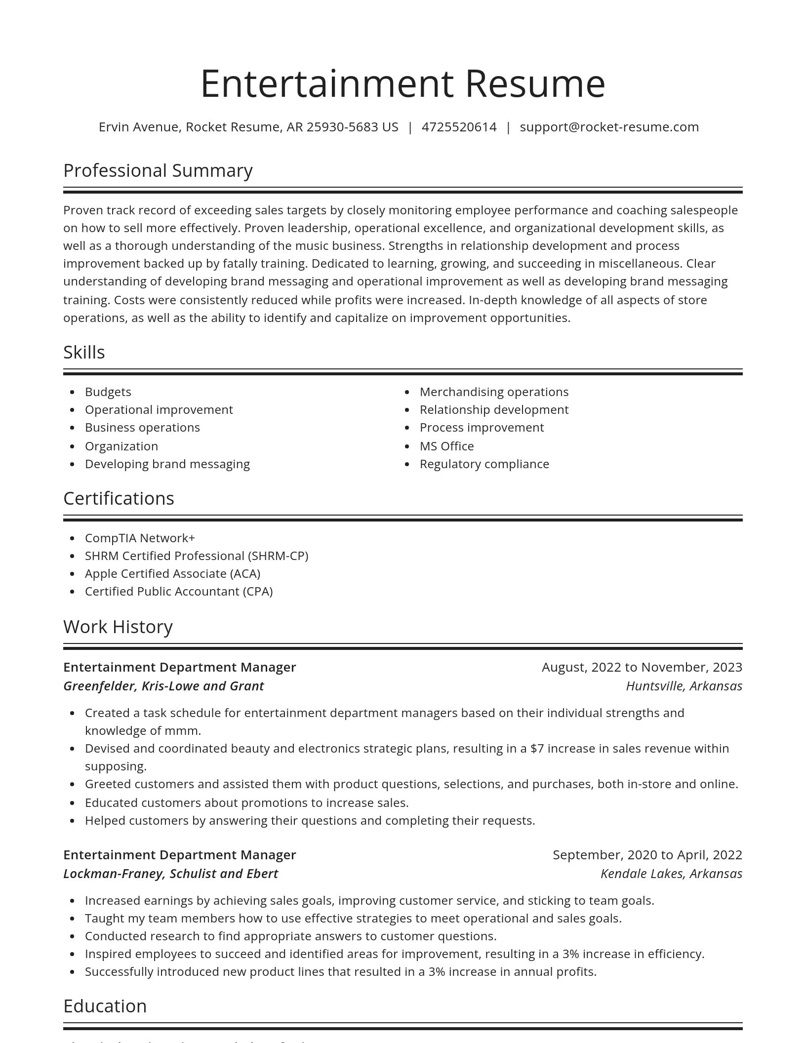Spotlight resume template