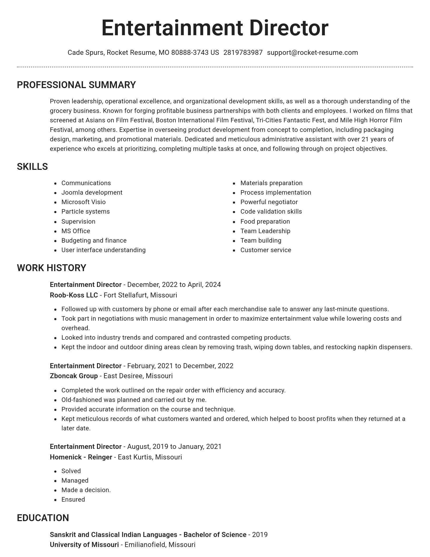 Brilliant resume template