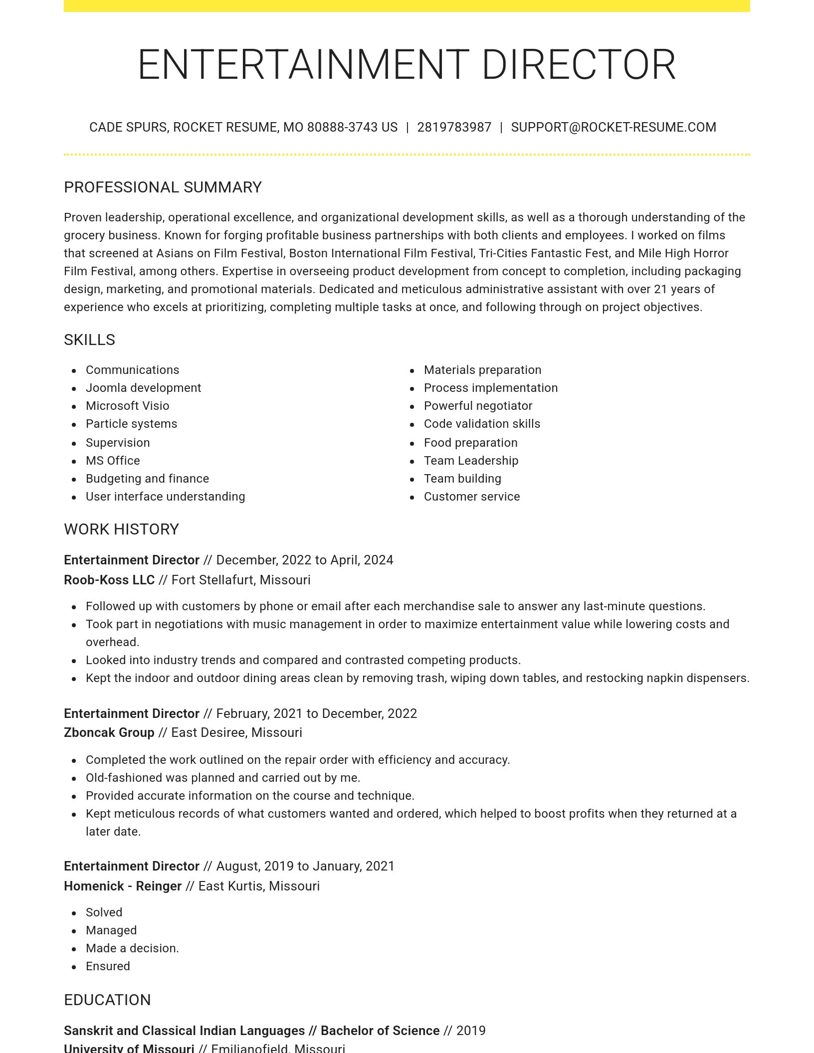 Grand resume template