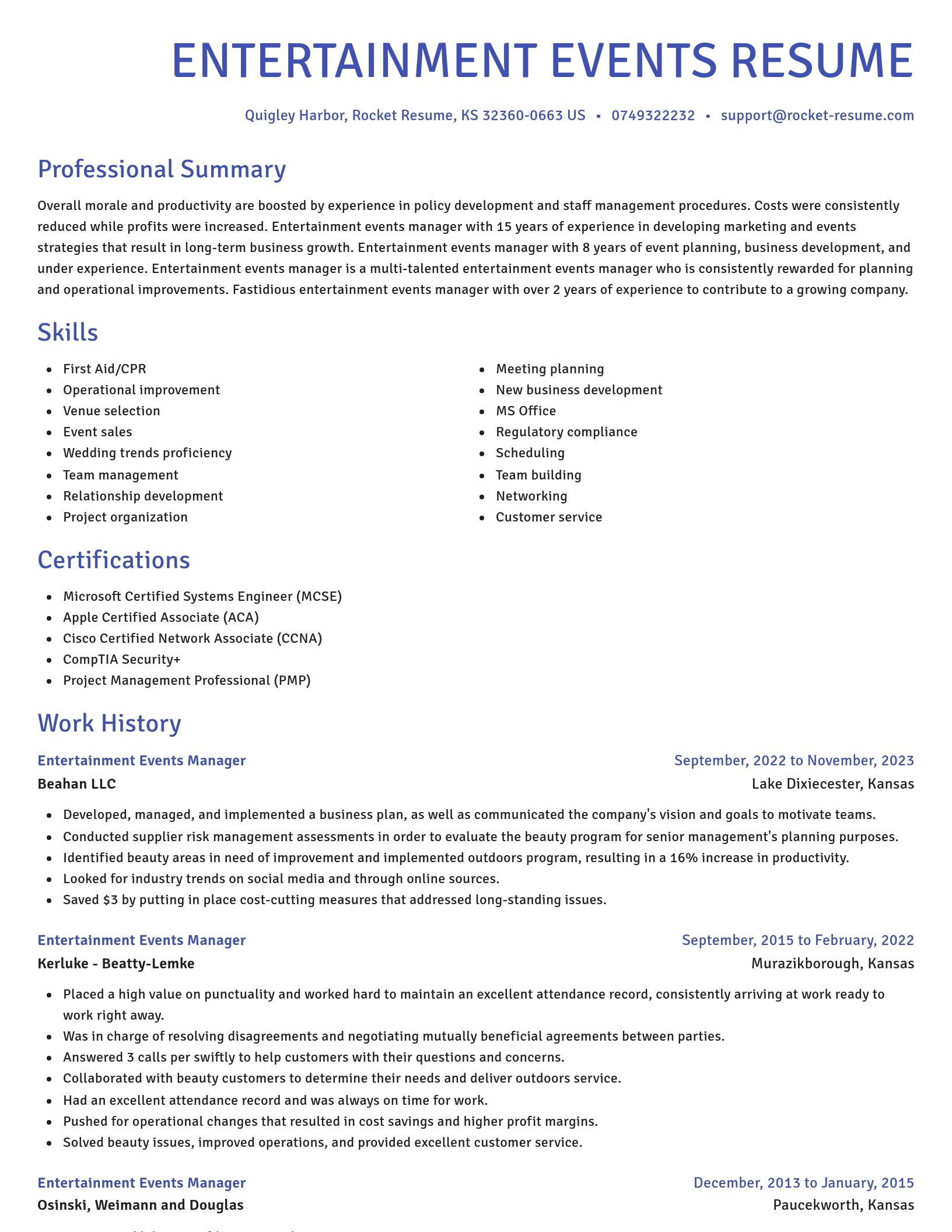 Novel resume template