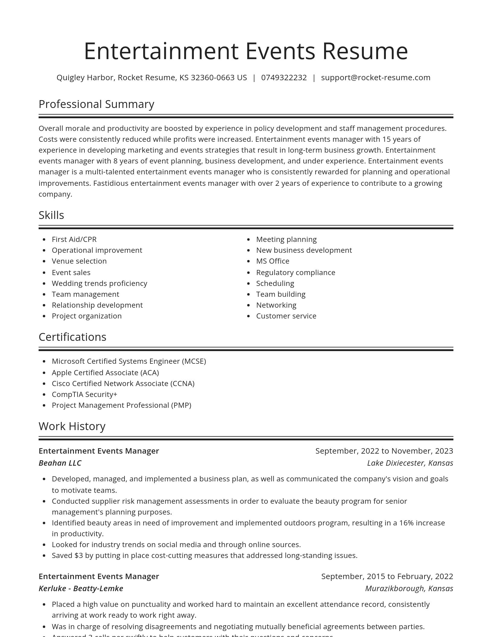 Spotlight resume template