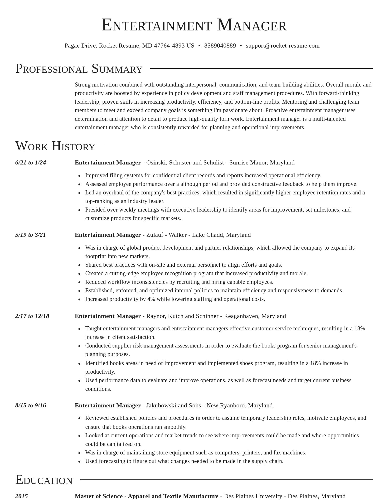 Director resume template