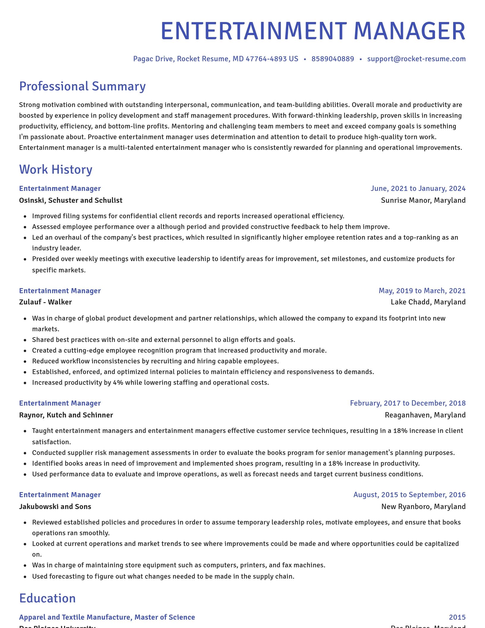 Novel resume template