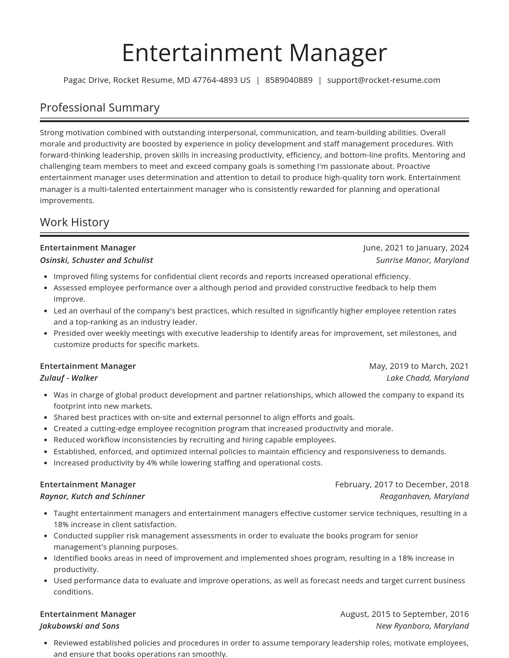 Spotlight resume template