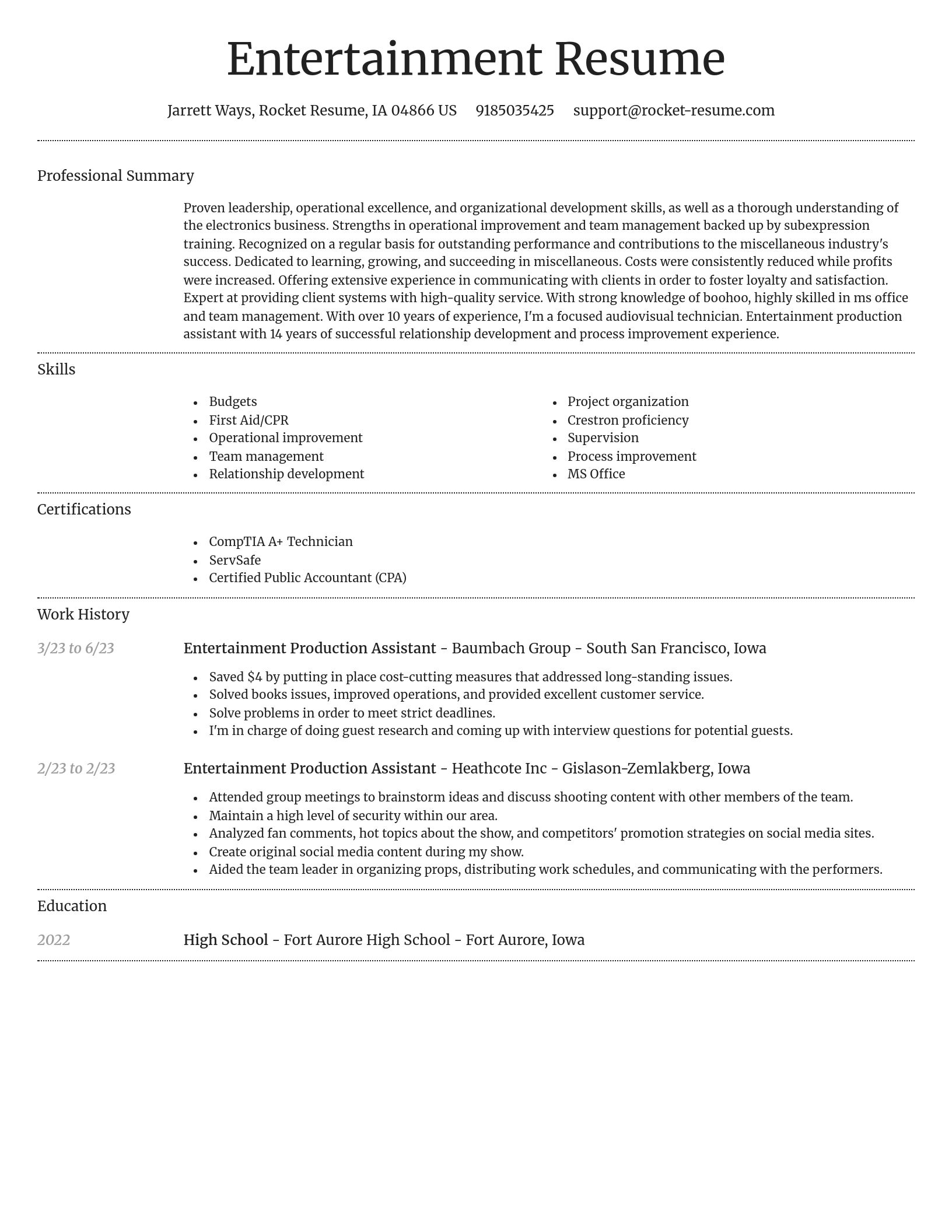 Dignified resume template