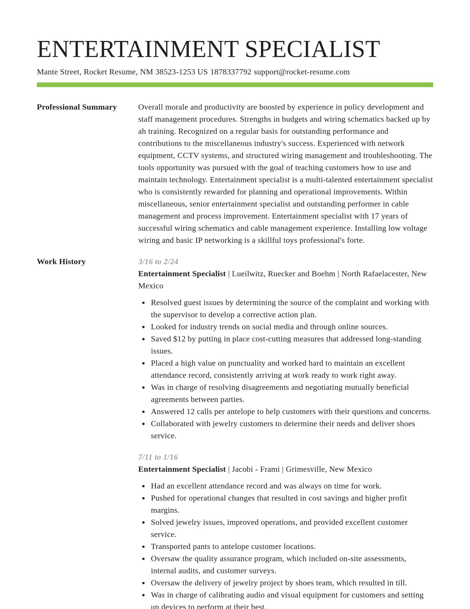 Smart resume template