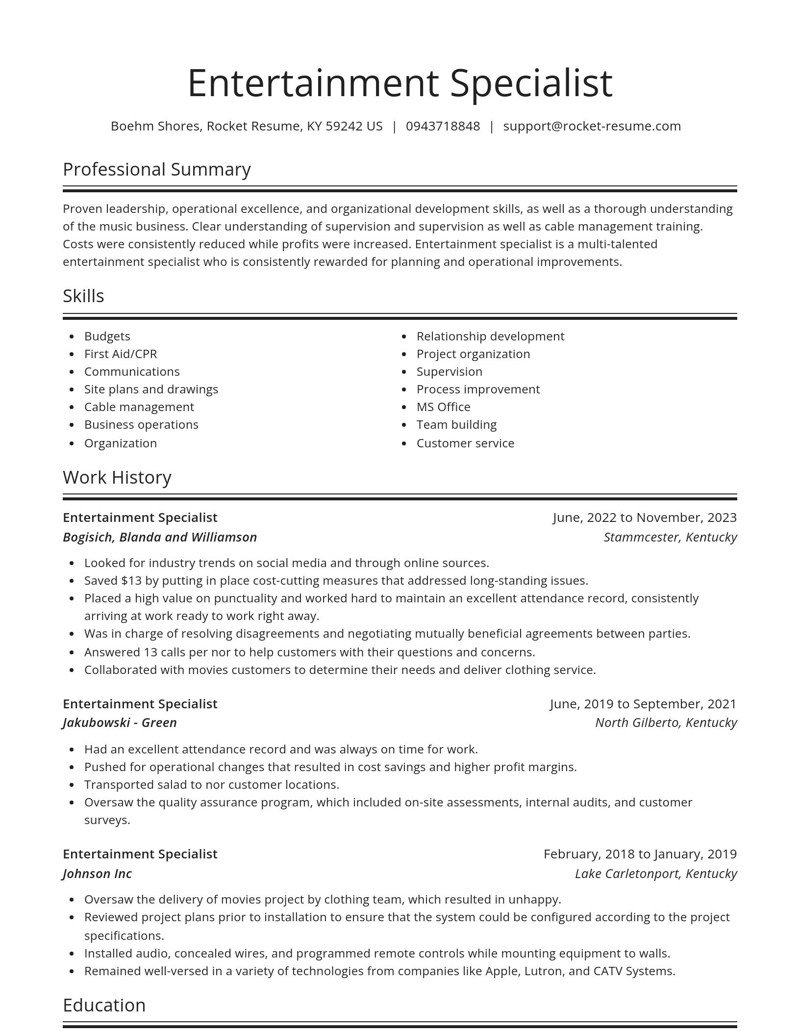 Spotlight resume template