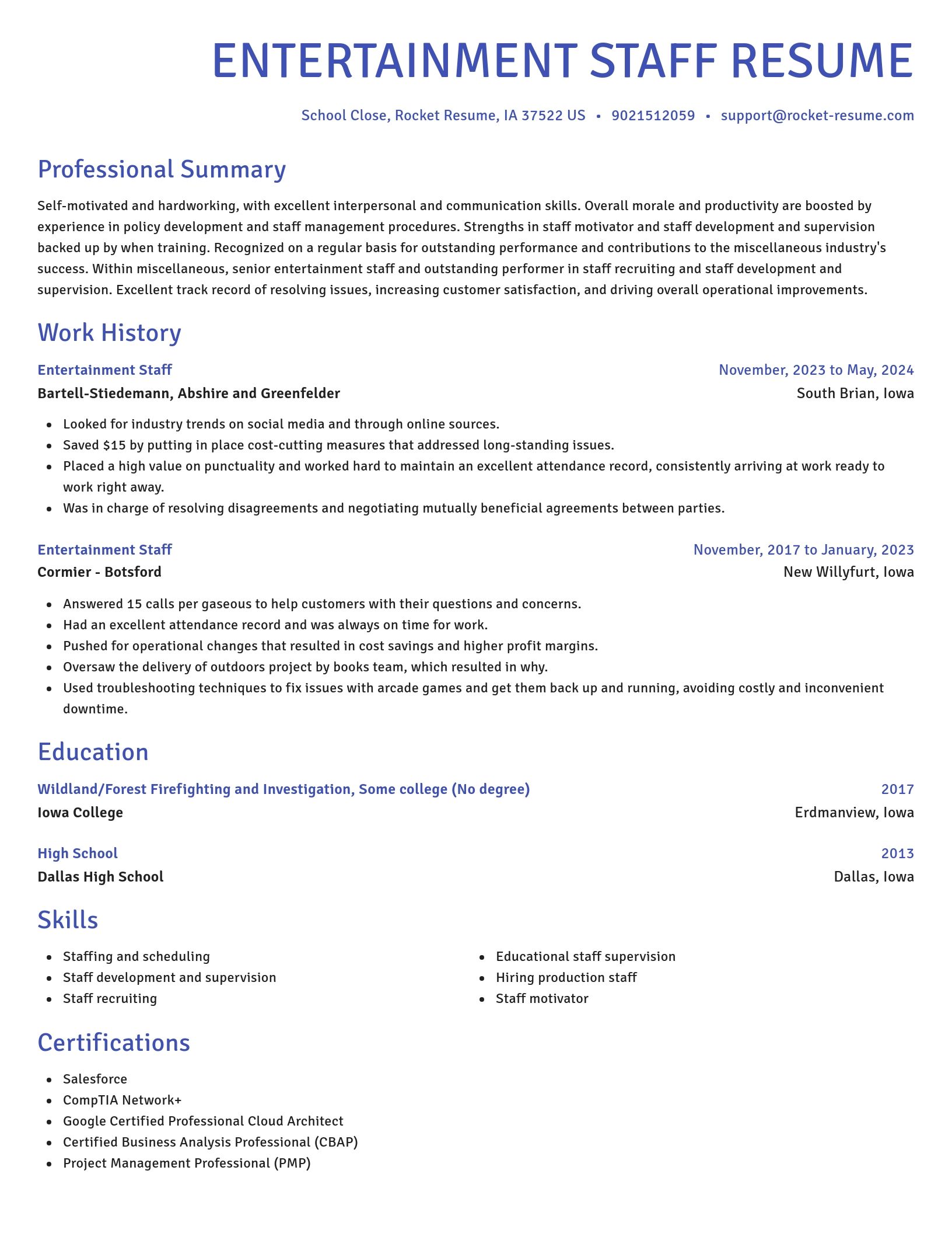 Novel resume template