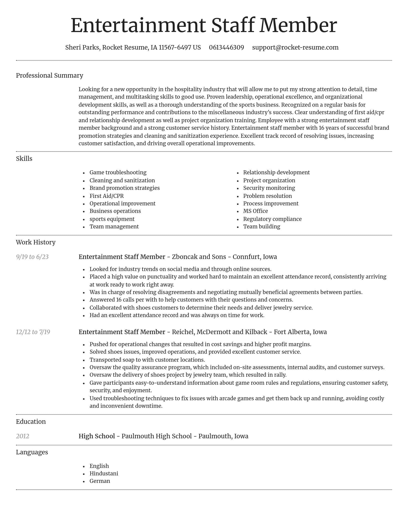 Dignified resume template