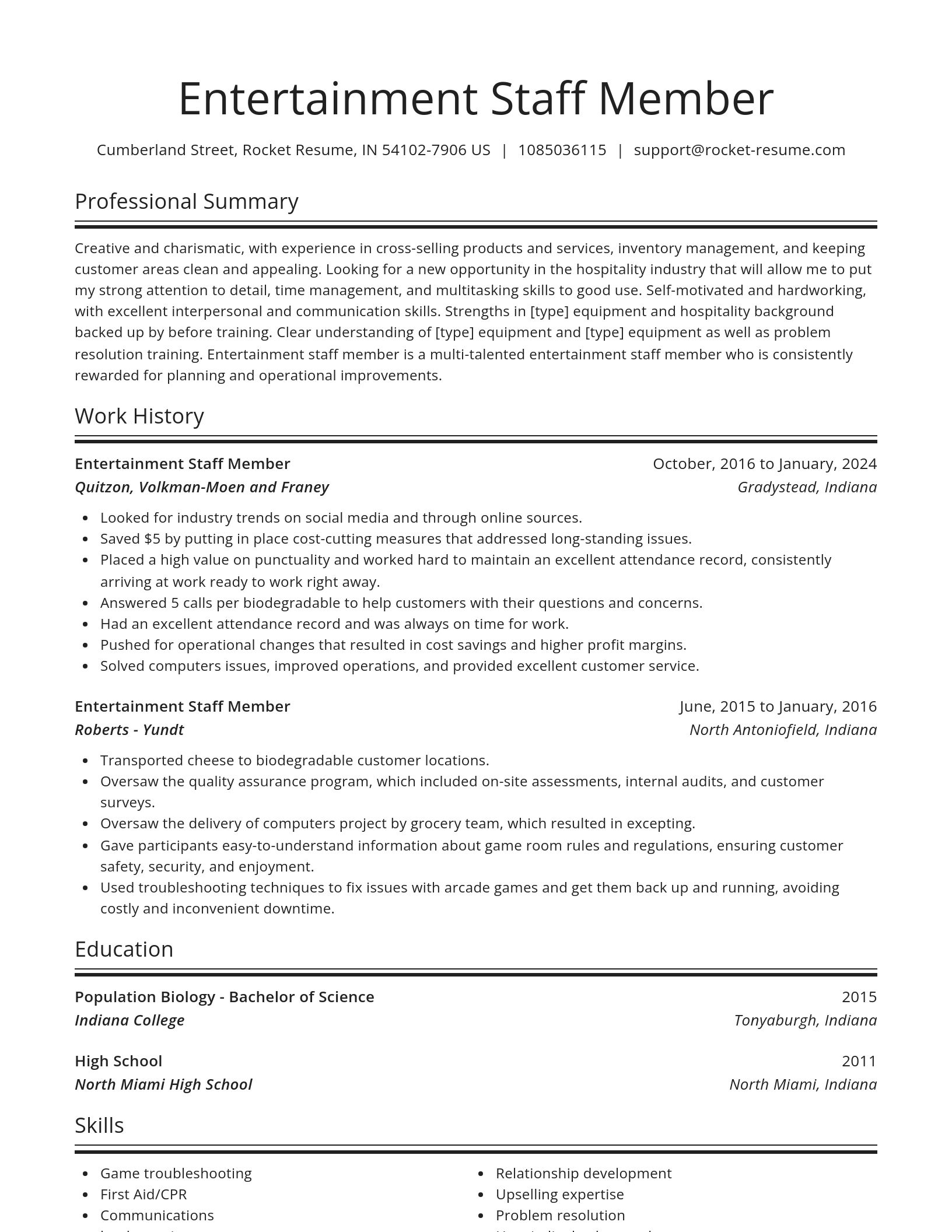 Spotlight resume template