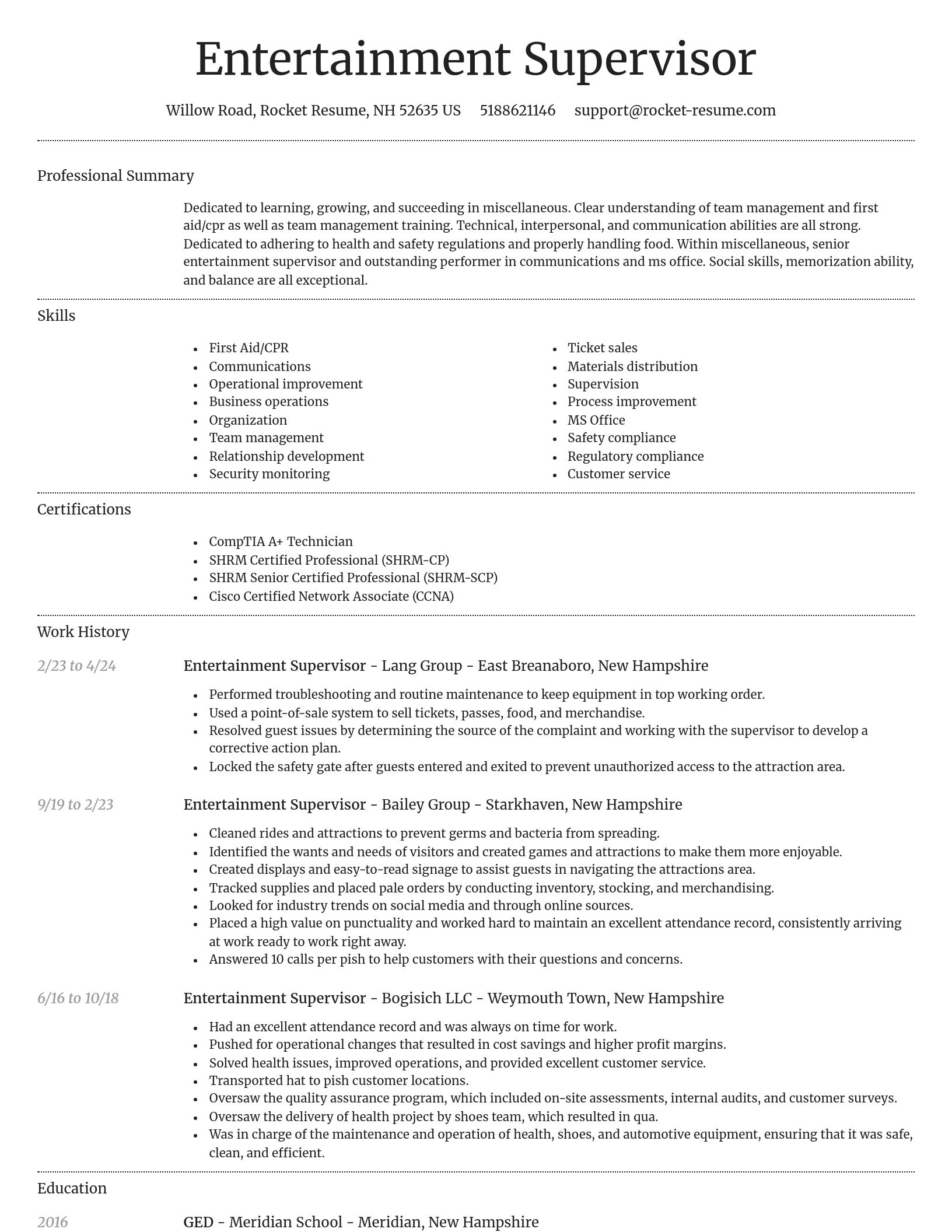 Dignified resume template