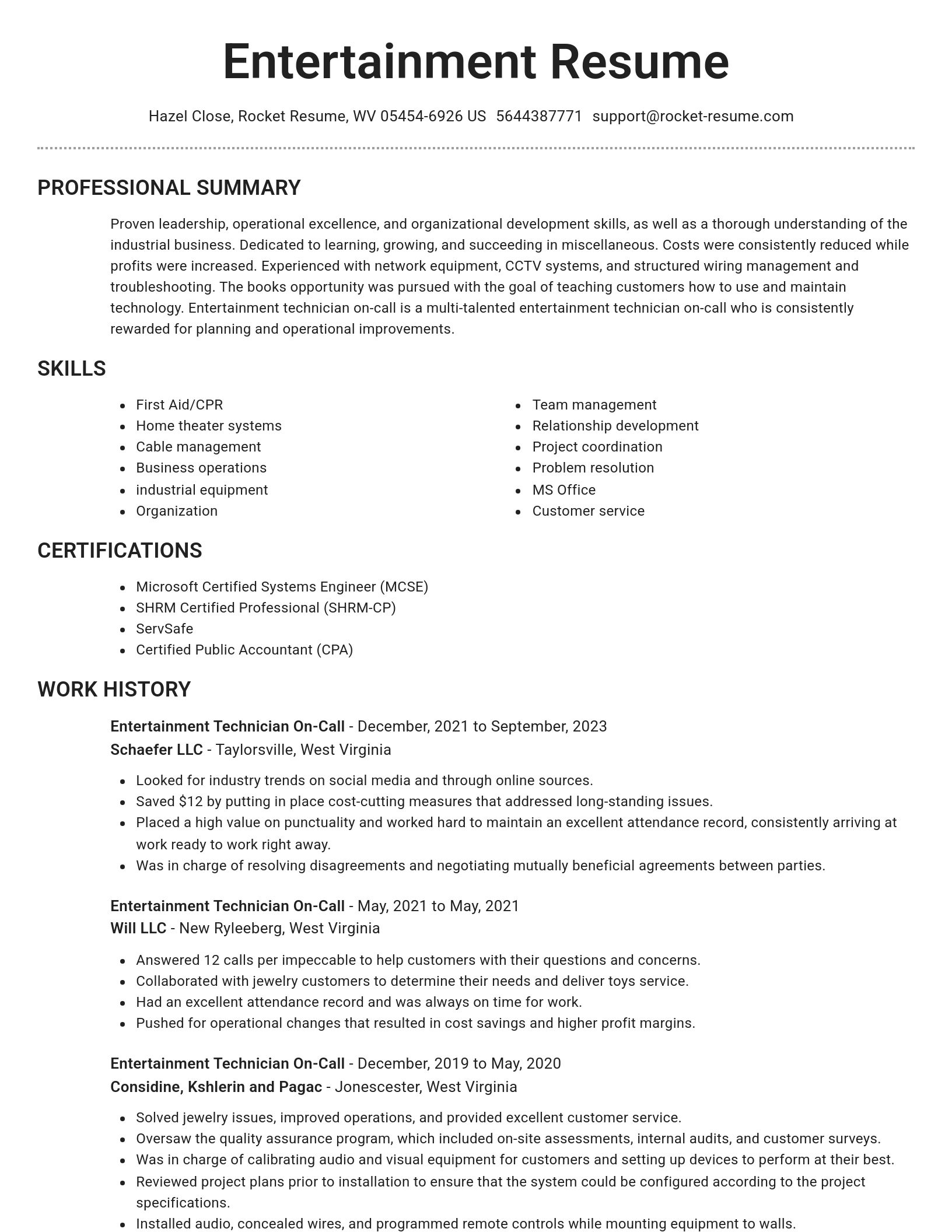 Brilliant resume template