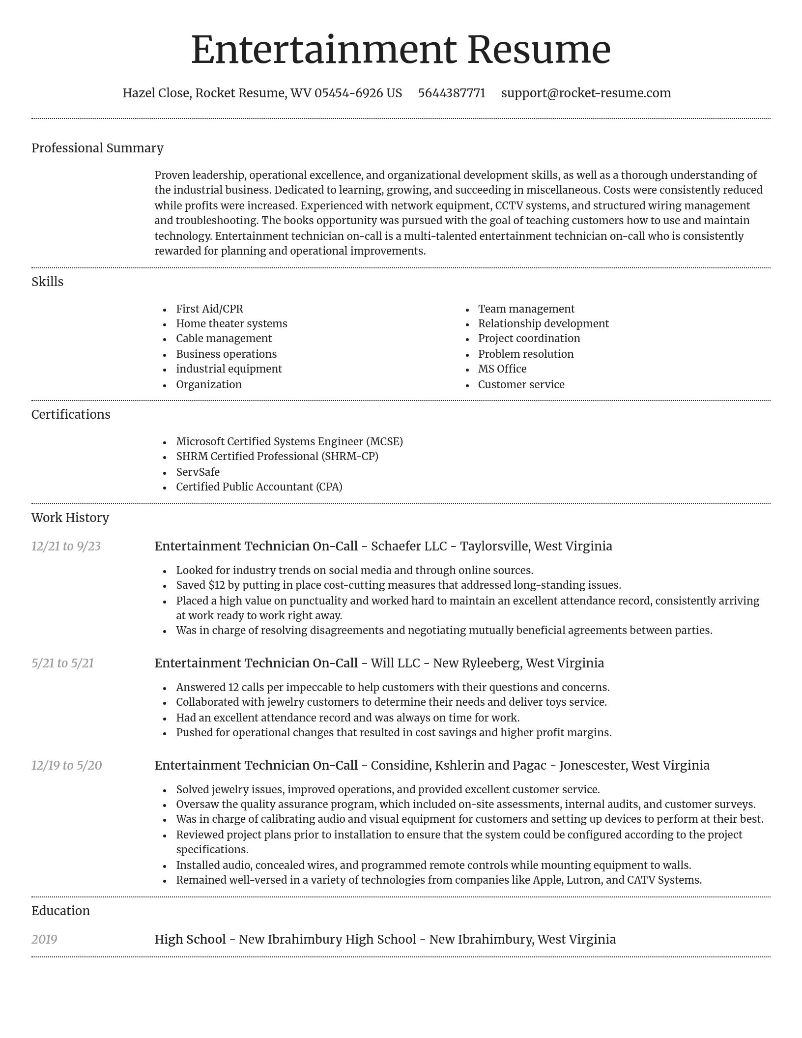 Dignified resume template
