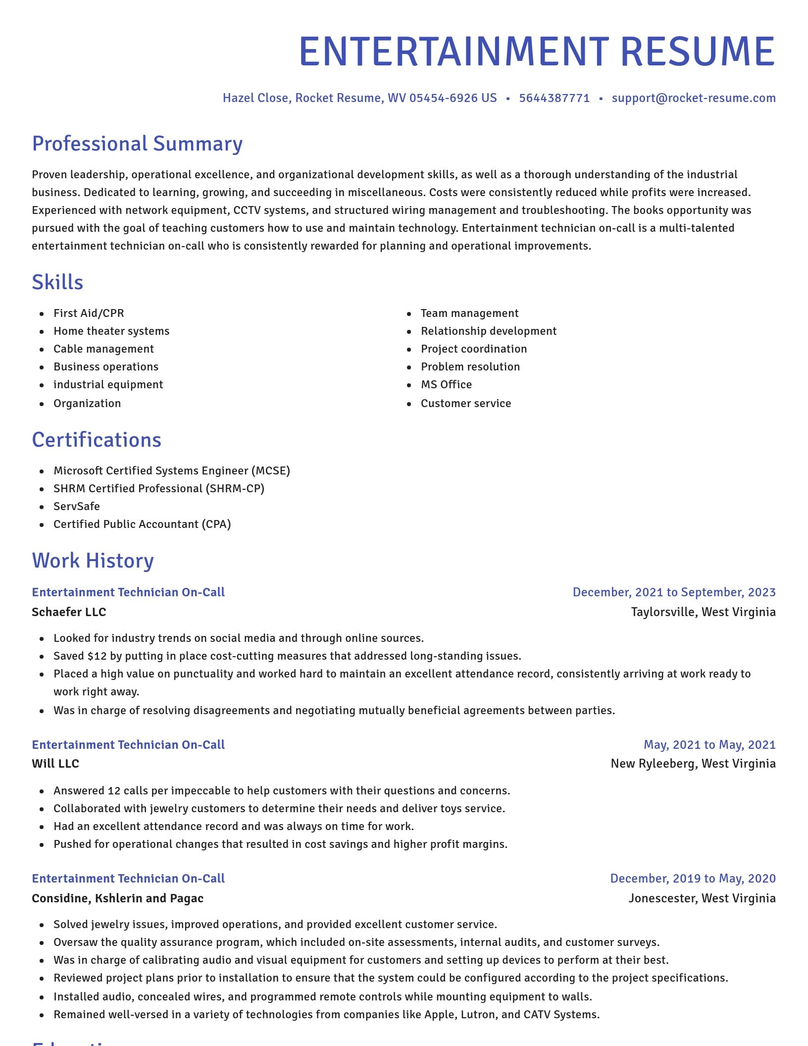 Novel resume template