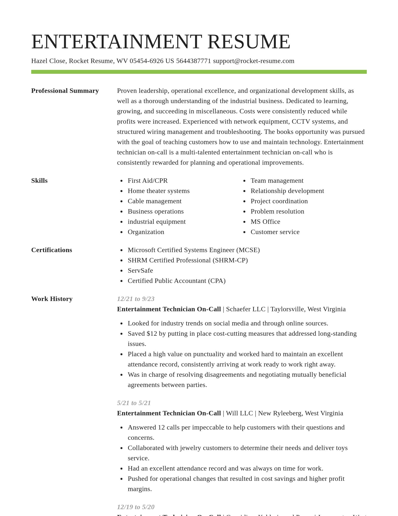 Smart resume template