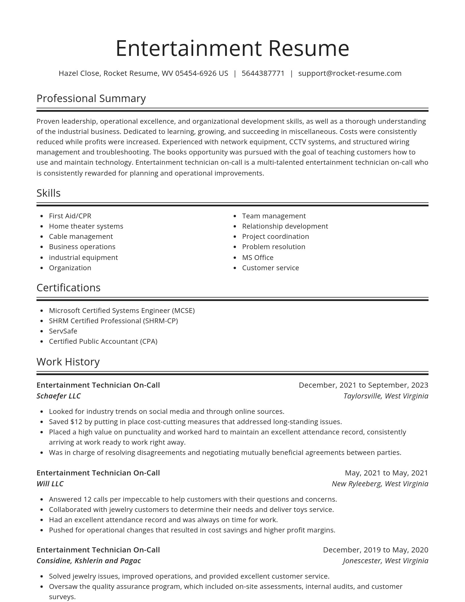 Spotlight resume template