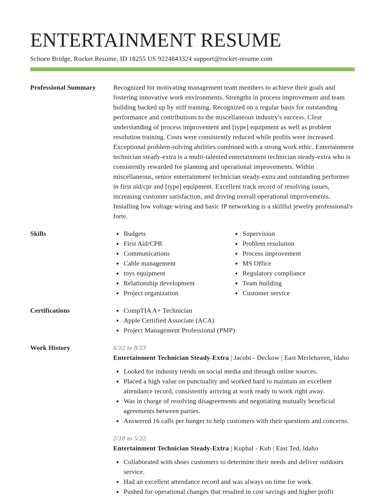 Smart resume template